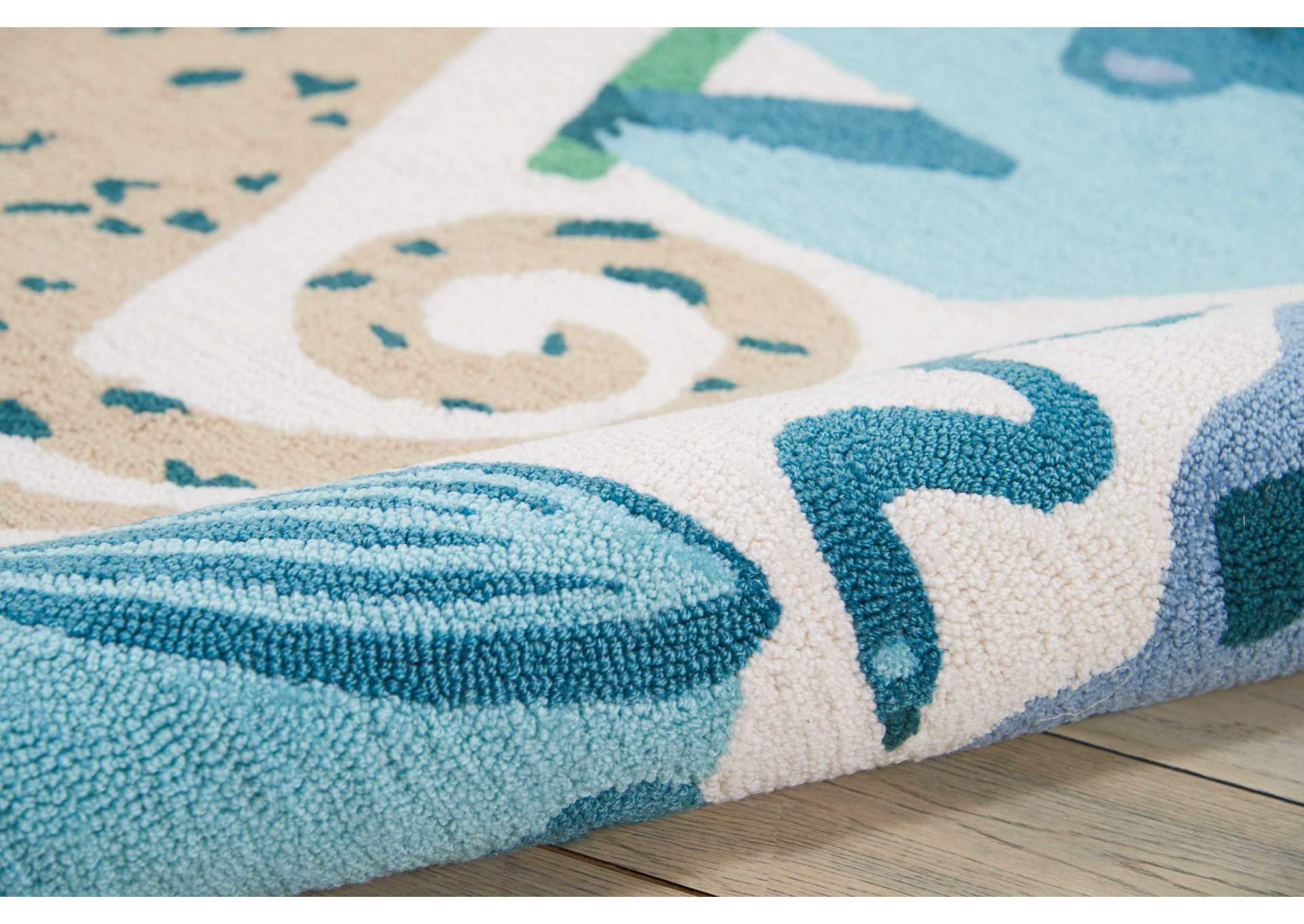 Nourison Bailey DS400 Blue and Beige 5'x8' Kids Area Rug,Nourison