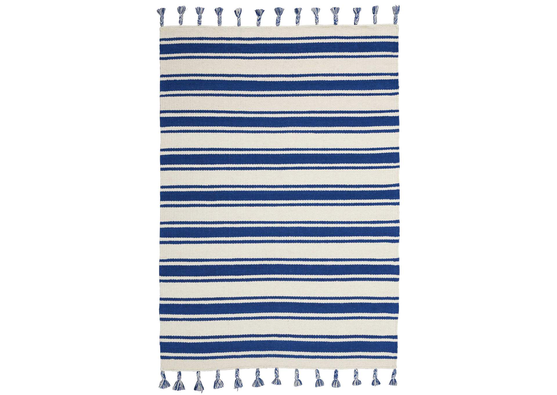 Nourison Rio Vista DST01 Dark Blue and White 4'x7' Area Rug,Nourison