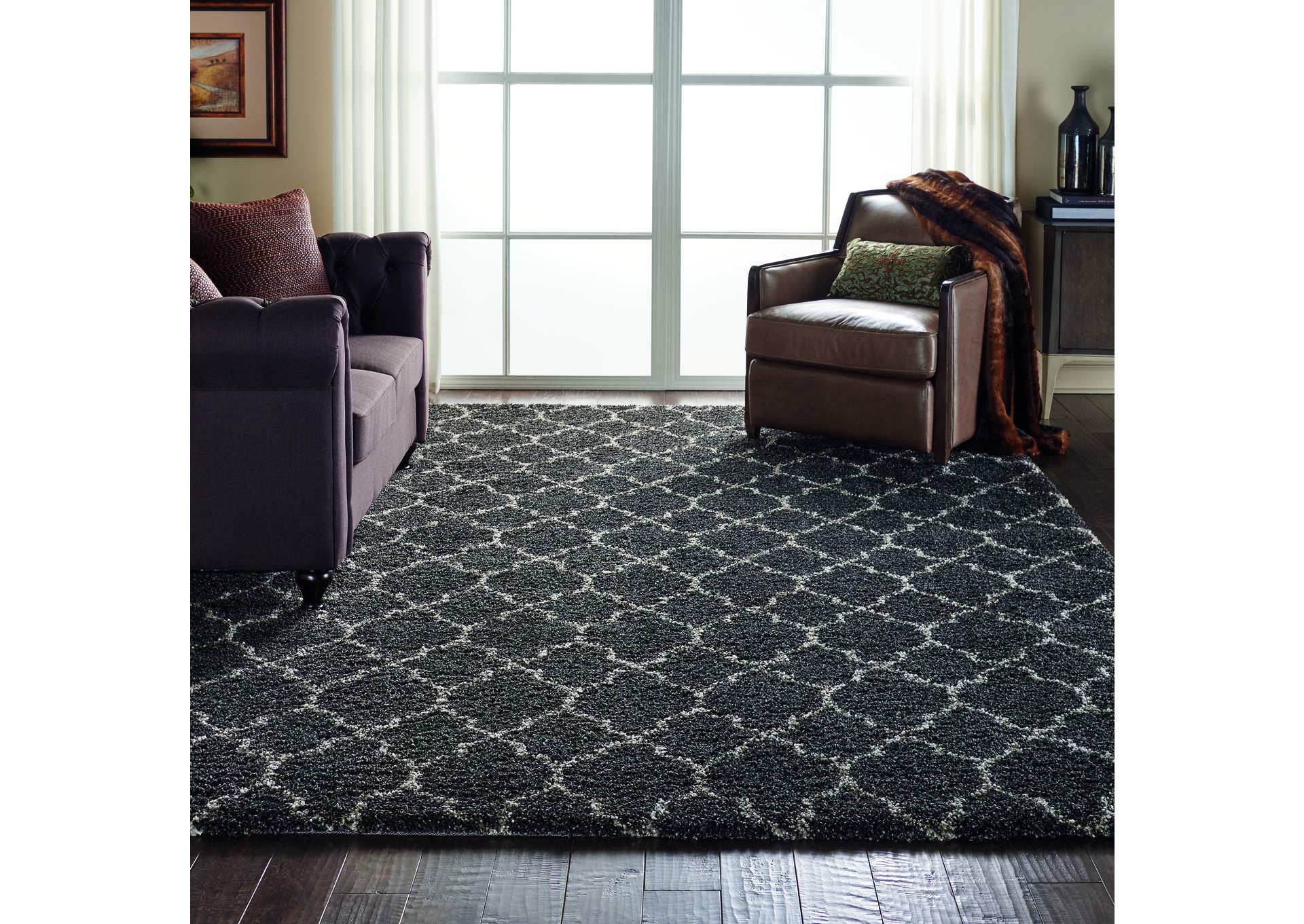 Nourison Amore AMOR2 Black 8'x11' Rug,Nourison