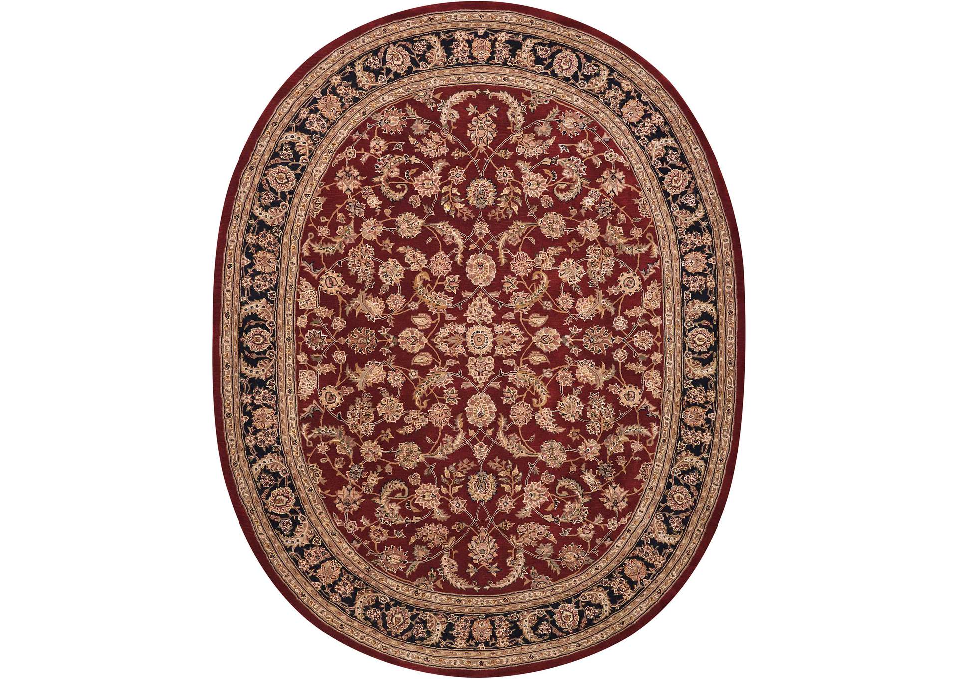 Nourison 2000 2002 Dark Red Multicolor 10' Oval Area Rug,Nourison