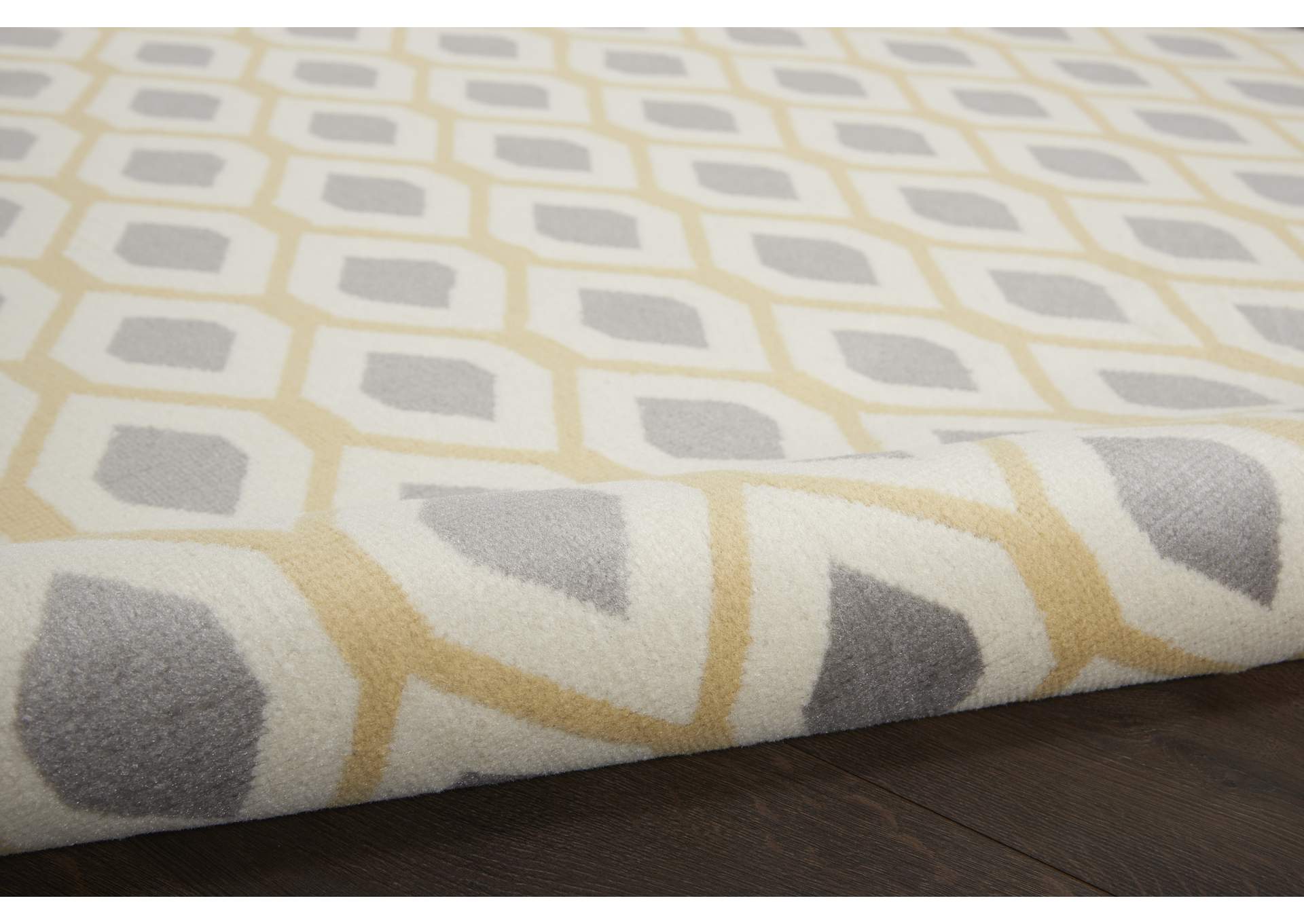 Nourison Grafix GRF22 Grey and White 8'x10' Large Rug,Nourison