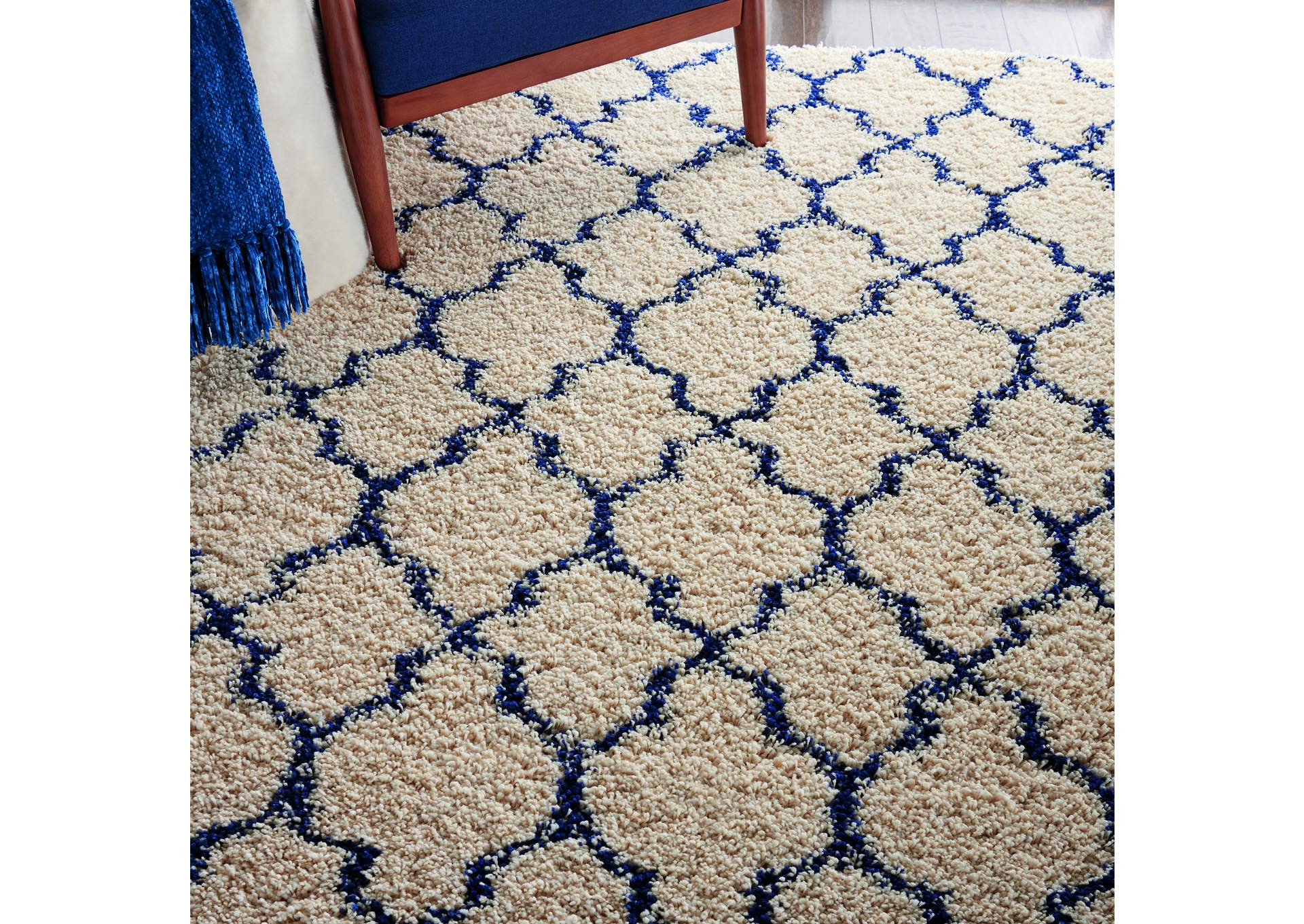 Nourison Amore AMOR2 Blue and Ivory 5'x8' Area Rug,Nourison