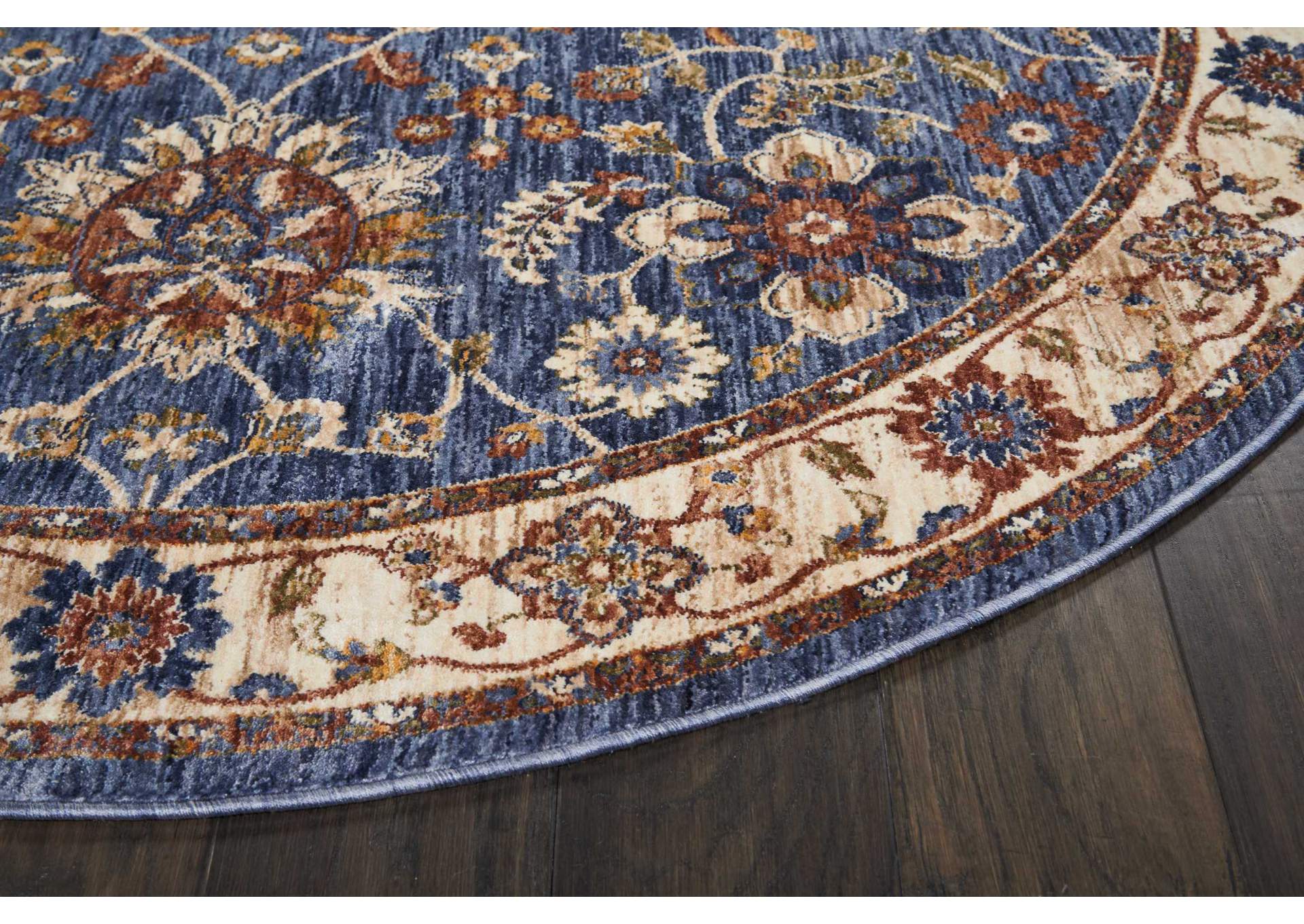Nourison Lagos LAG04 Blue Multicolor 5' Round Area Rug,Nourison
