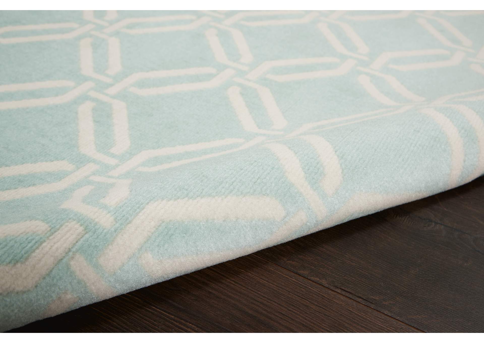 Nourison Jubilant JUB17 Aqua 5'x7' Mid-century Area Rug,Nourison
