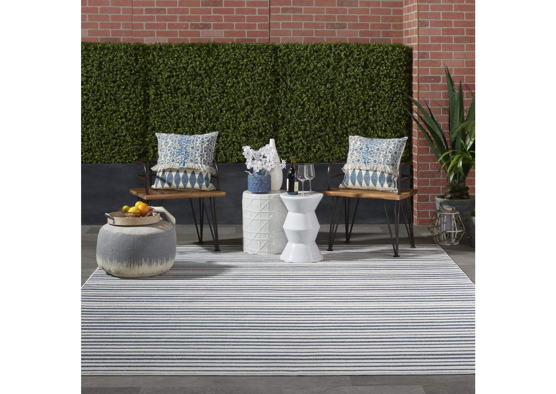 Nourison Key Largo 9'x12' Blue Area Rug,Nourison