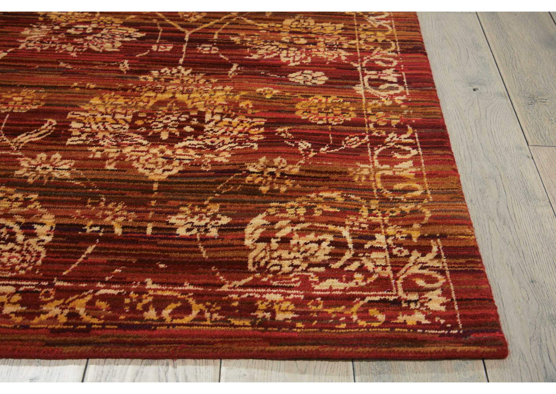 Nourison Rhapsody RH007 Red and Yellow 8'x10' Rug,Nourison