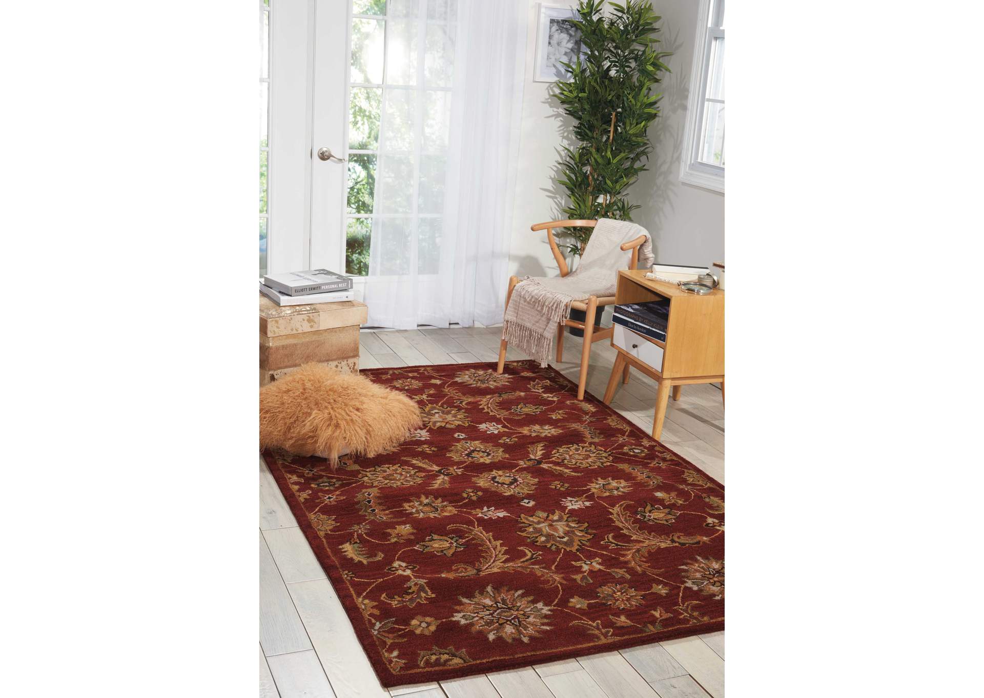 Nourison India House IH83 Red 4'x6' Area Rug,Nourison