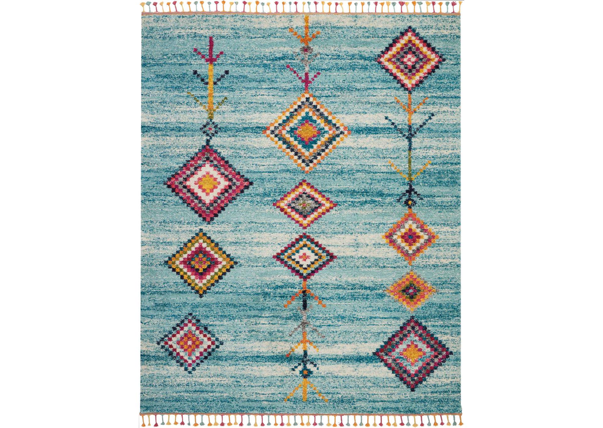 Nourison Nomad NMD04 Aqua Multicolor 9'x12' Oversized Rug,Nourison