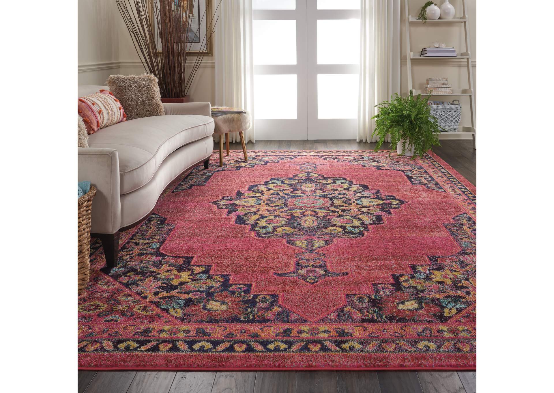 Nourison Passionate PST01 Pink Multicolor 8'x10' Large Rug,Nourison
