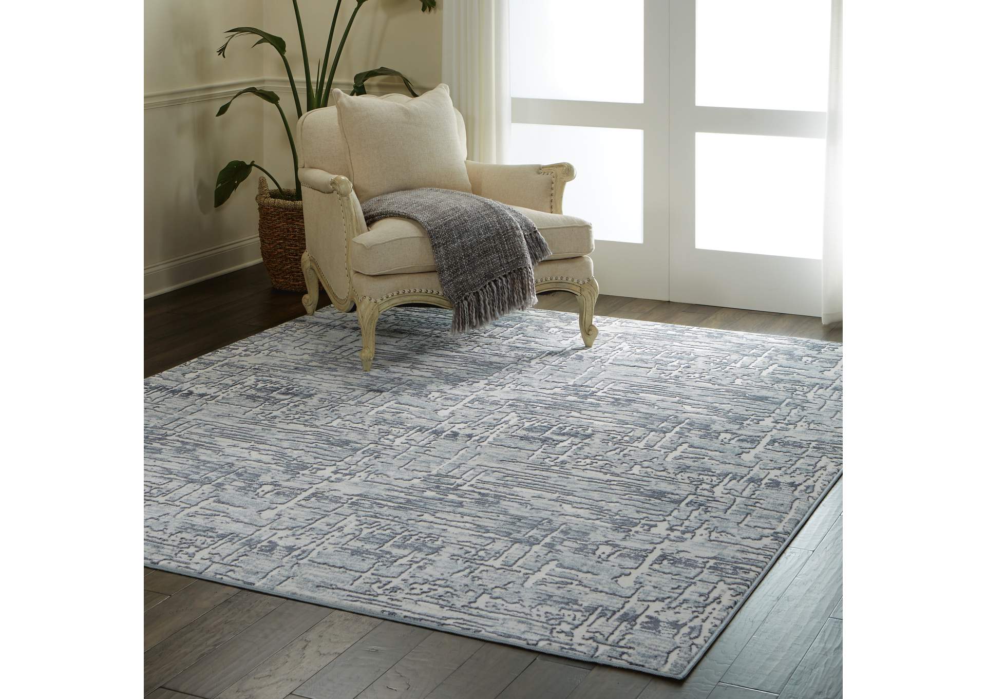 Nourison Urban Chic URC01 Grey and Slate 8'x10' Large Rug,Nourison