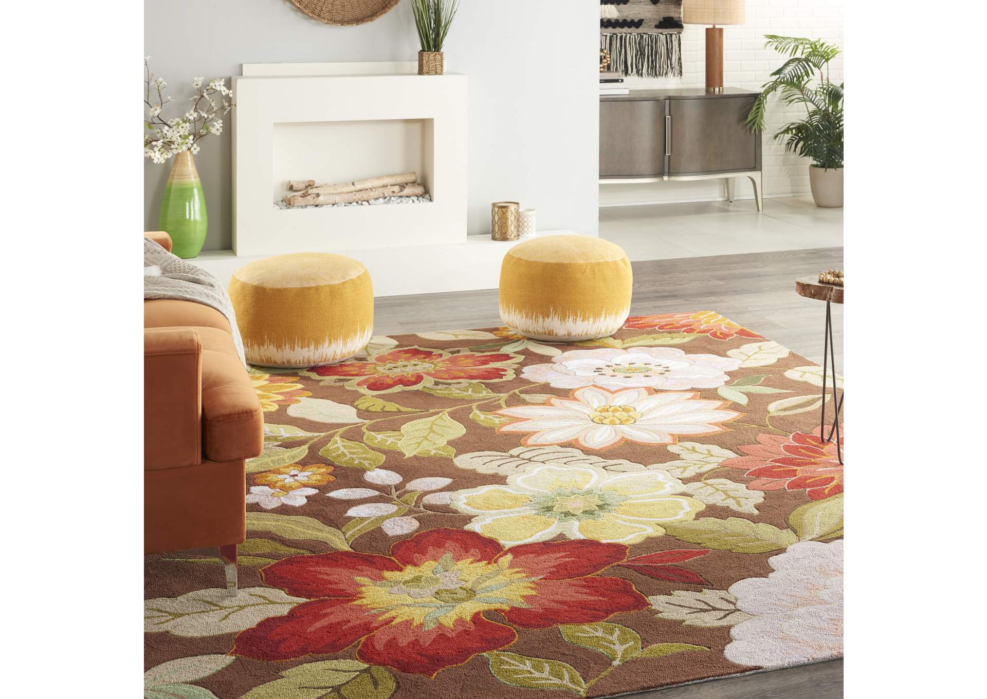 Nourison Fantasy FA18 Brown 8'x11' Rug,Nourison