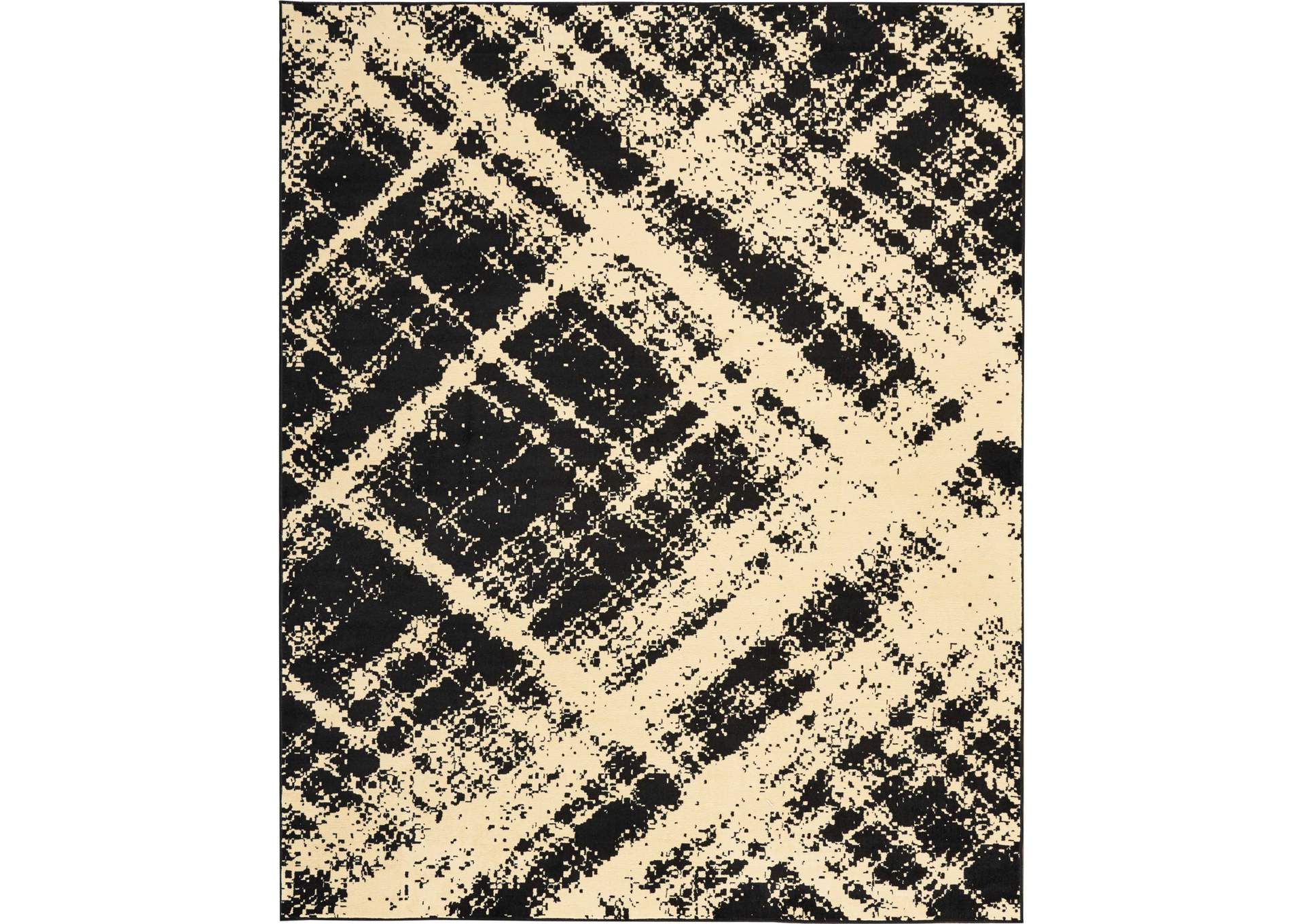 Nourison Grafix GRF01 Black and White 8'x10' Large Rug,Nourison