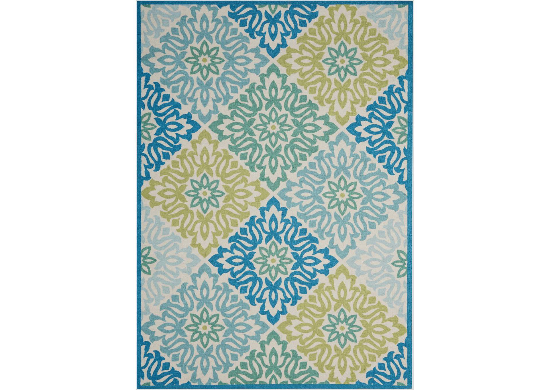 Waverly Sun N Shade SND23 Blue 4'x6' Area Rug,Nourison