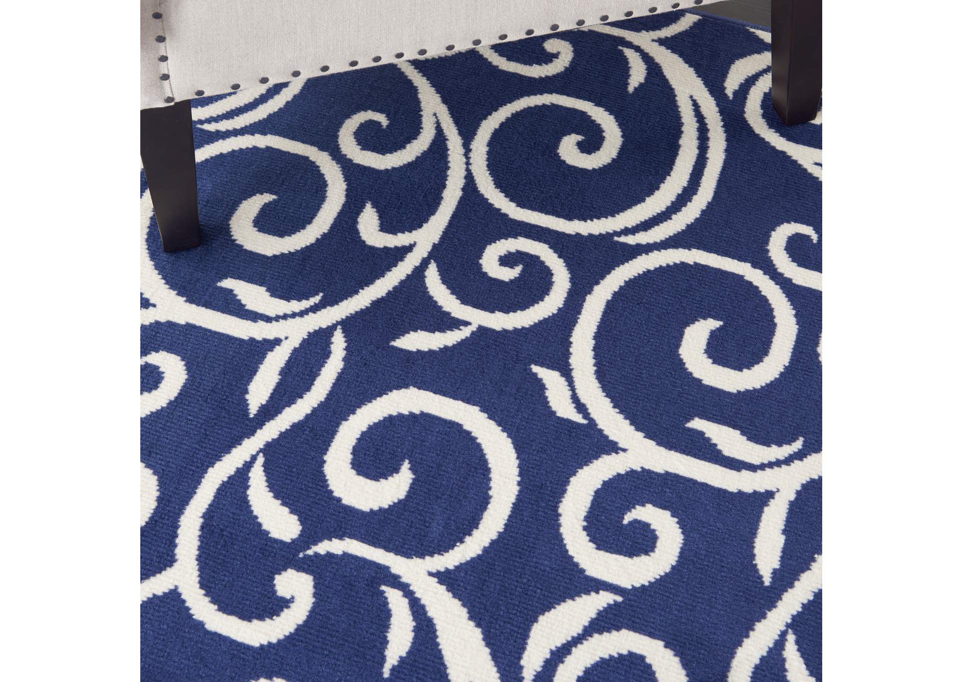 Nourison Grafix GRF19 Dark Blue 8'x10' Large Rug,Nourison