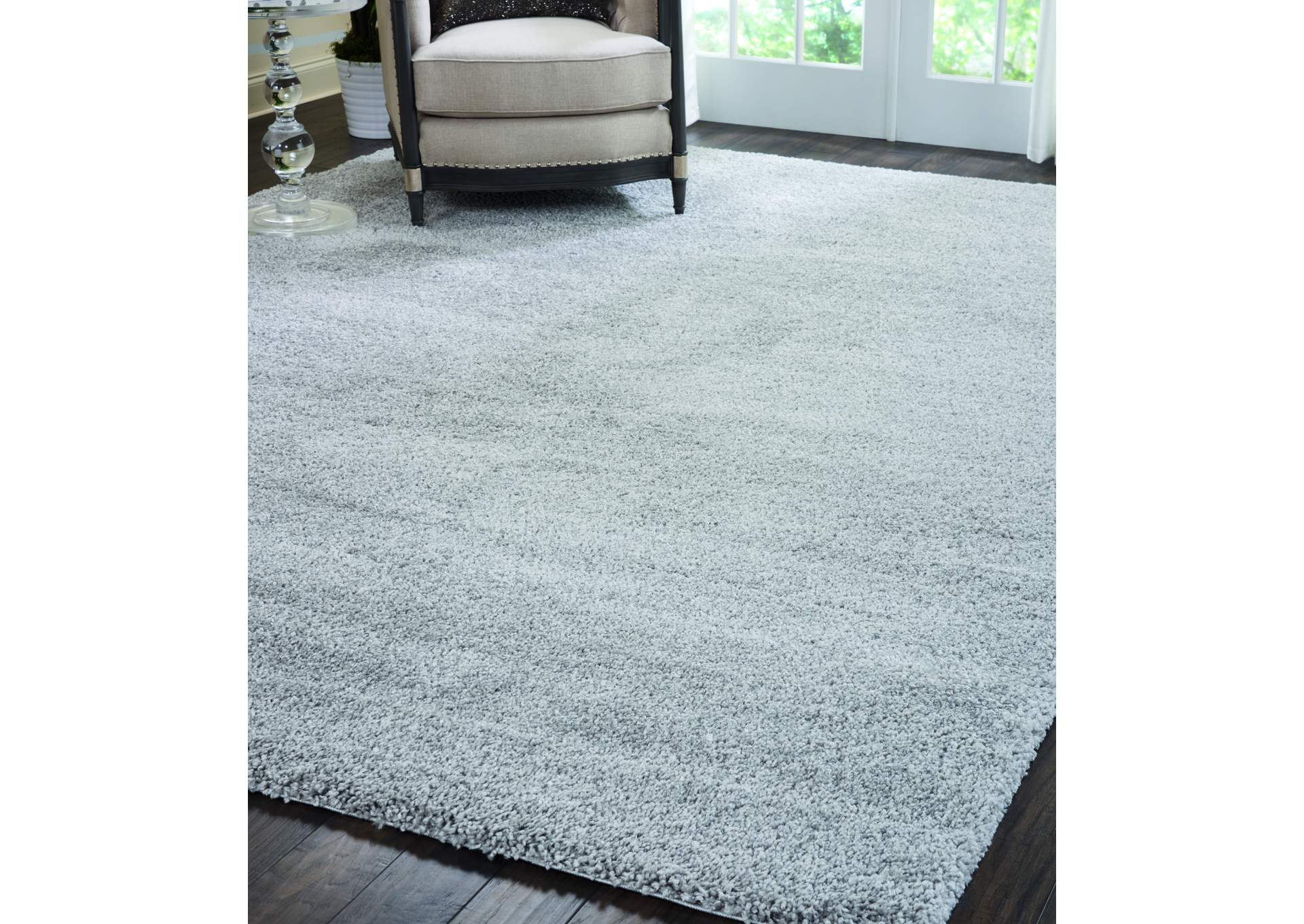 Nourison Malibu Shag MSG01 Grey 10'x13' Oversized Rug,Nourison