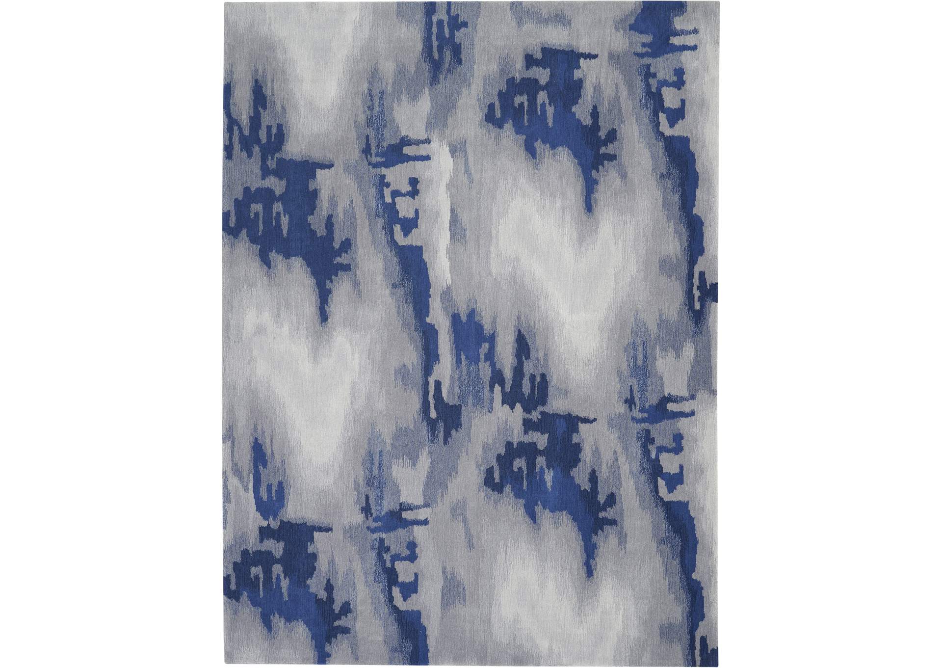 Nourison Symmetry SMM10 Navy Blue and Grey Artistic Oversized Rug,Nourison