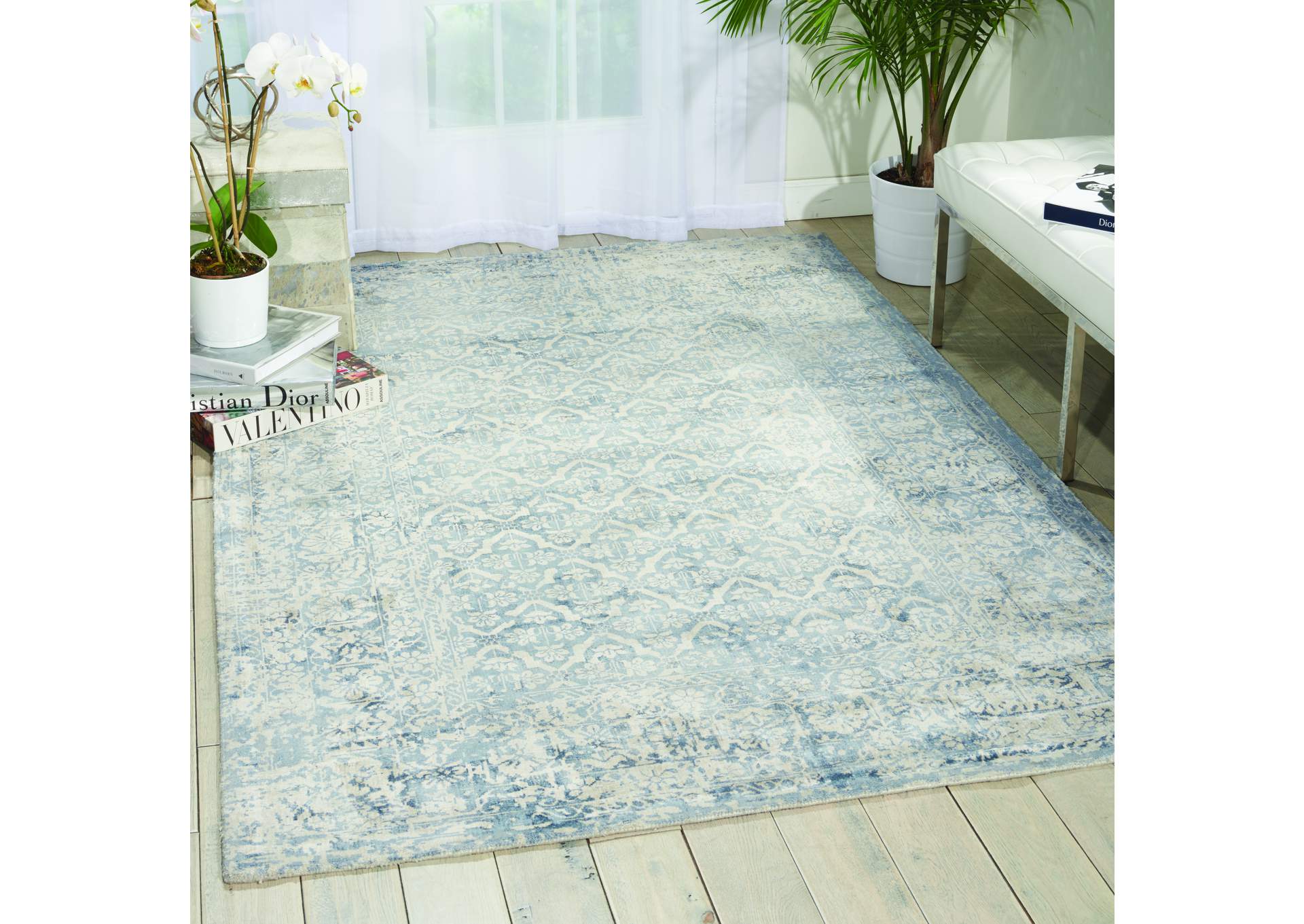 kathy ireland Home Desert Skies DSK04 Blue 9'x12' Oversized Rug,Nourison