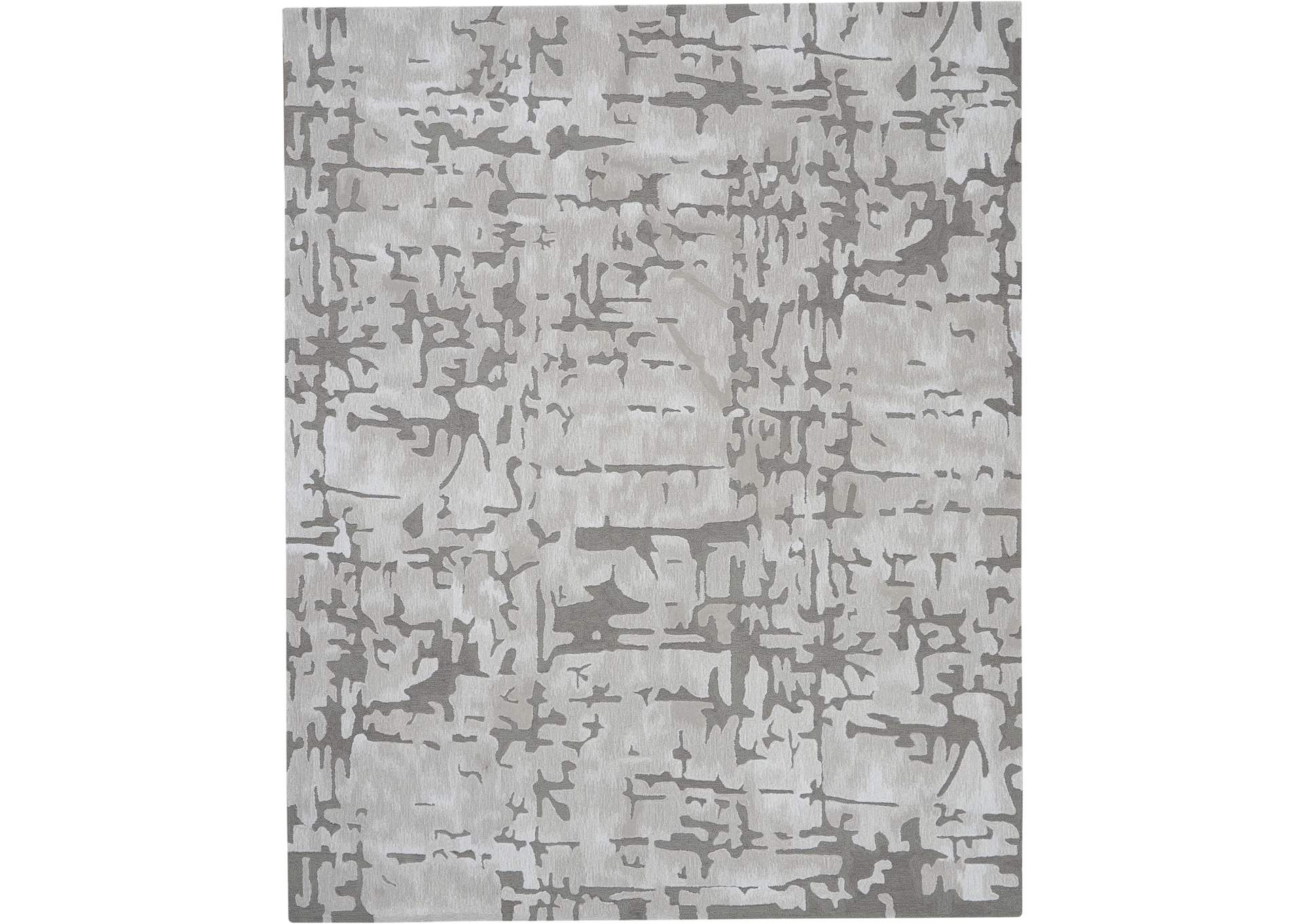 Nourison Symmetry SMM03 Silver 8'x10' Large Textured Rug,Nourison