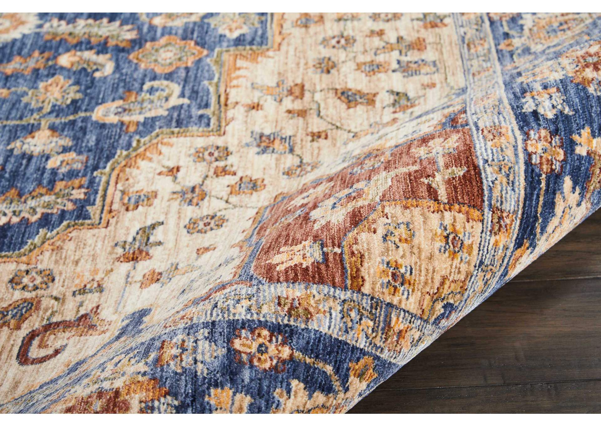 Nourison Lagos LAG01 Blue Multicolor 10'x13' Oversized Low-pile Rug,Nourison
