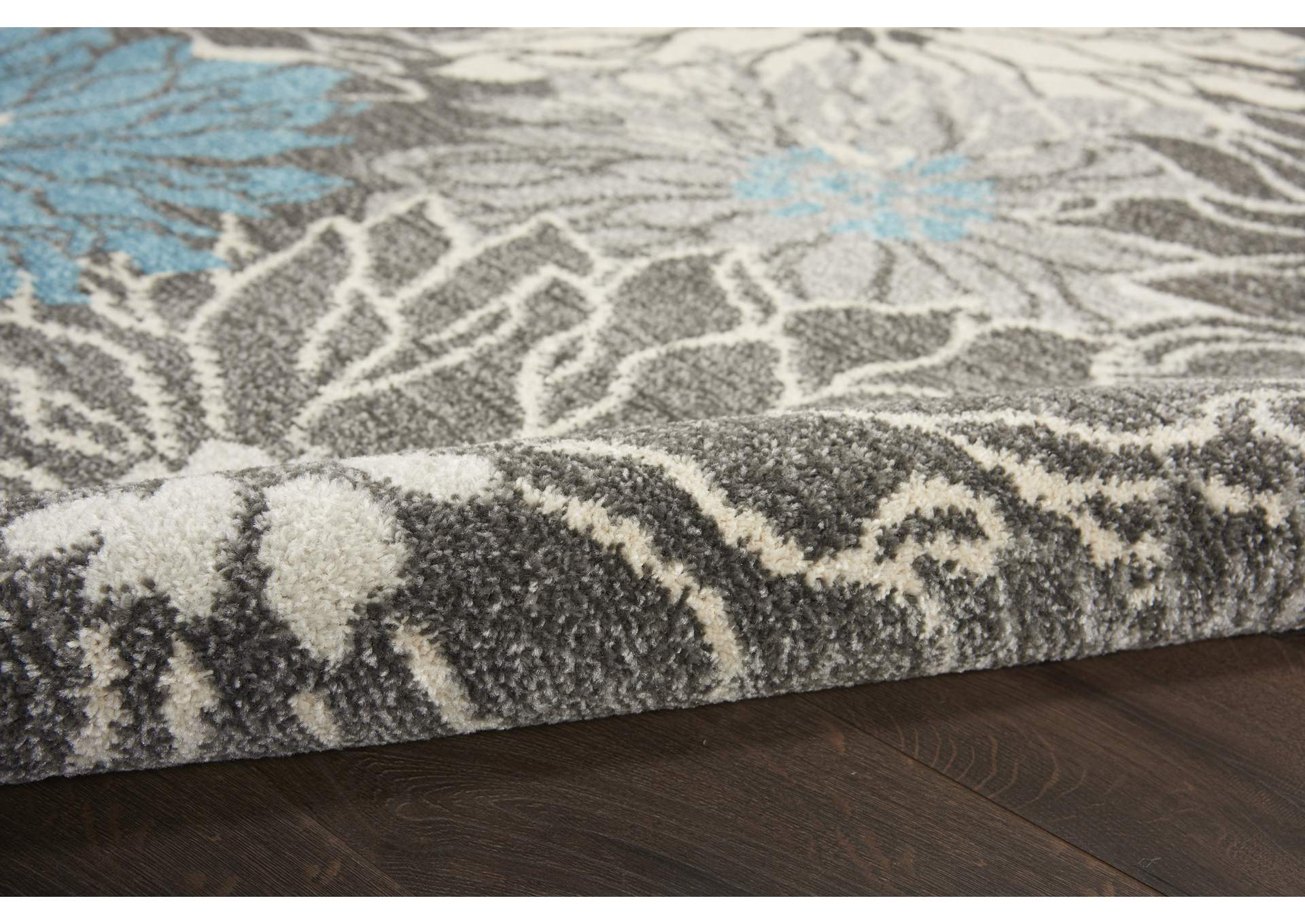 Nourison Passion 5' x 7' Charcoal and Blue Area Rug,Nourison