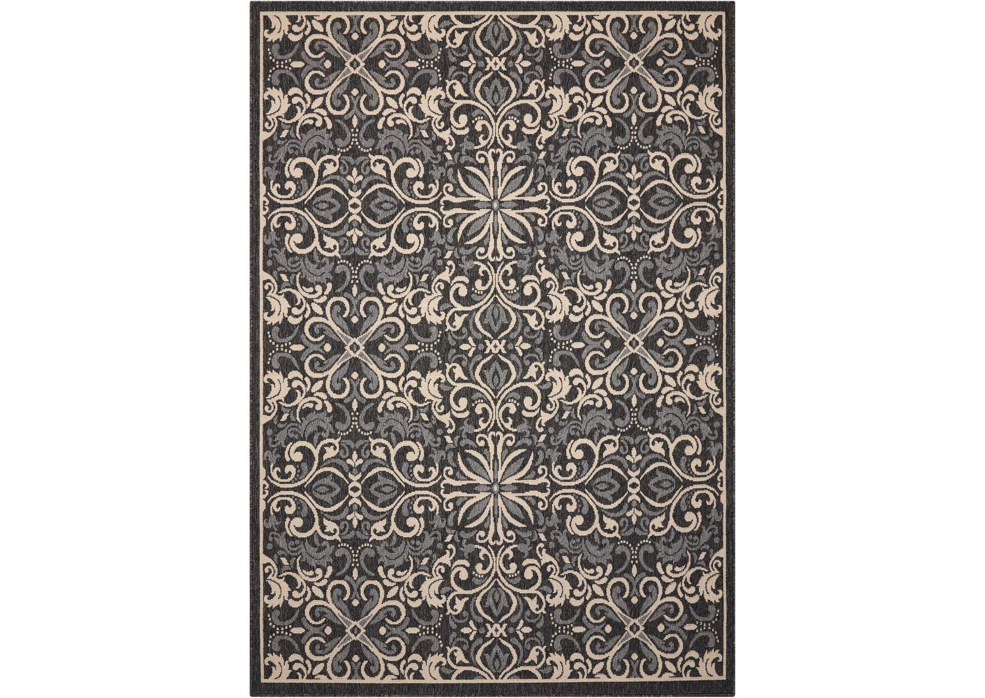 Nourison Caribbean CRB12 Black 5'x8' Area Rug,Nourison