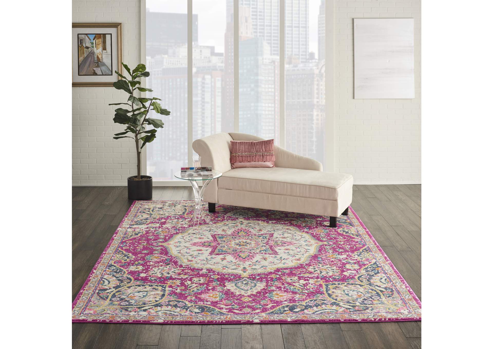 Nourison Passion Bohemian Pink Colored Area Rug,Nourison