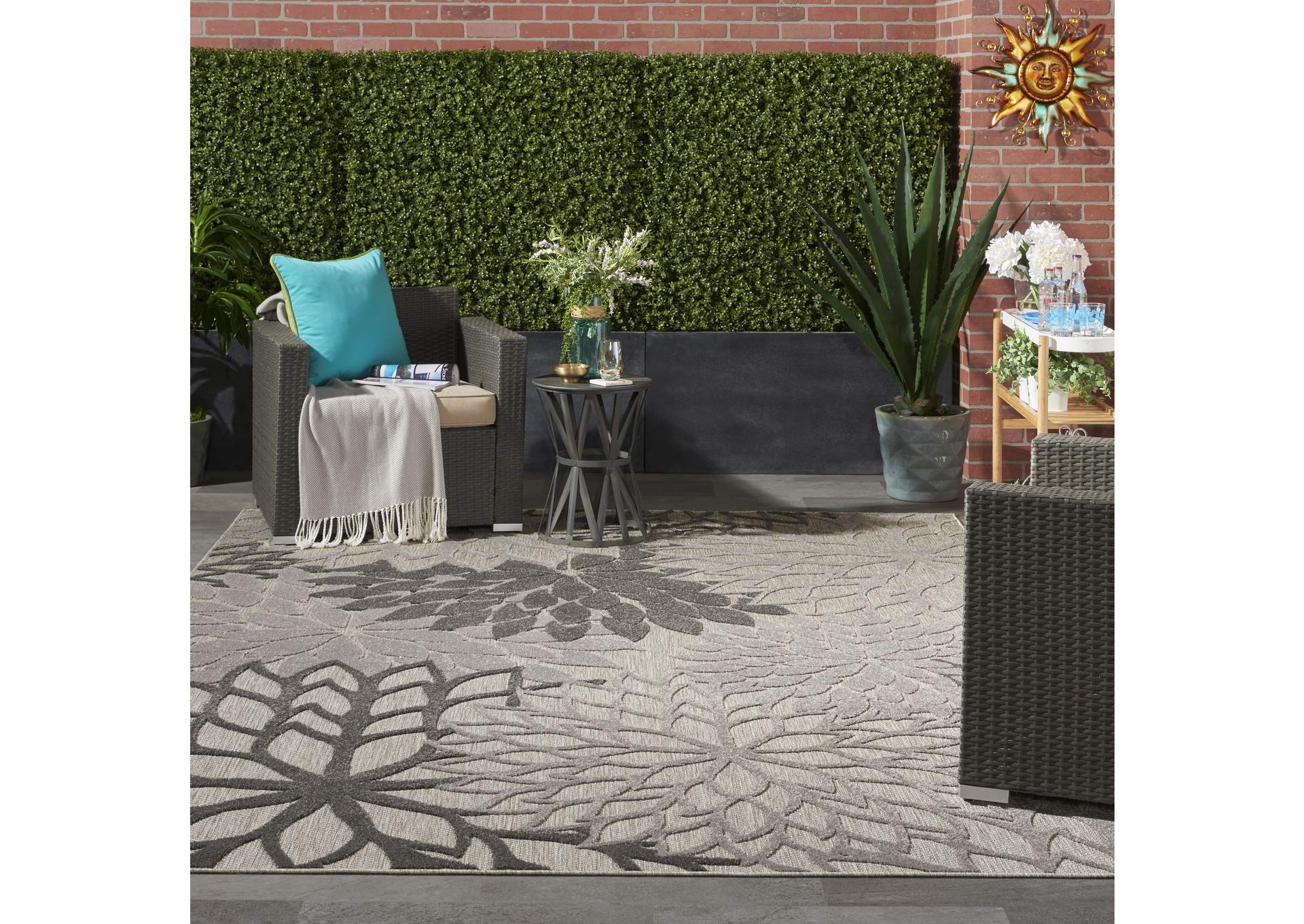 Nourison Aloha 7'x10' Silver Grey Area Rug,Nourison
