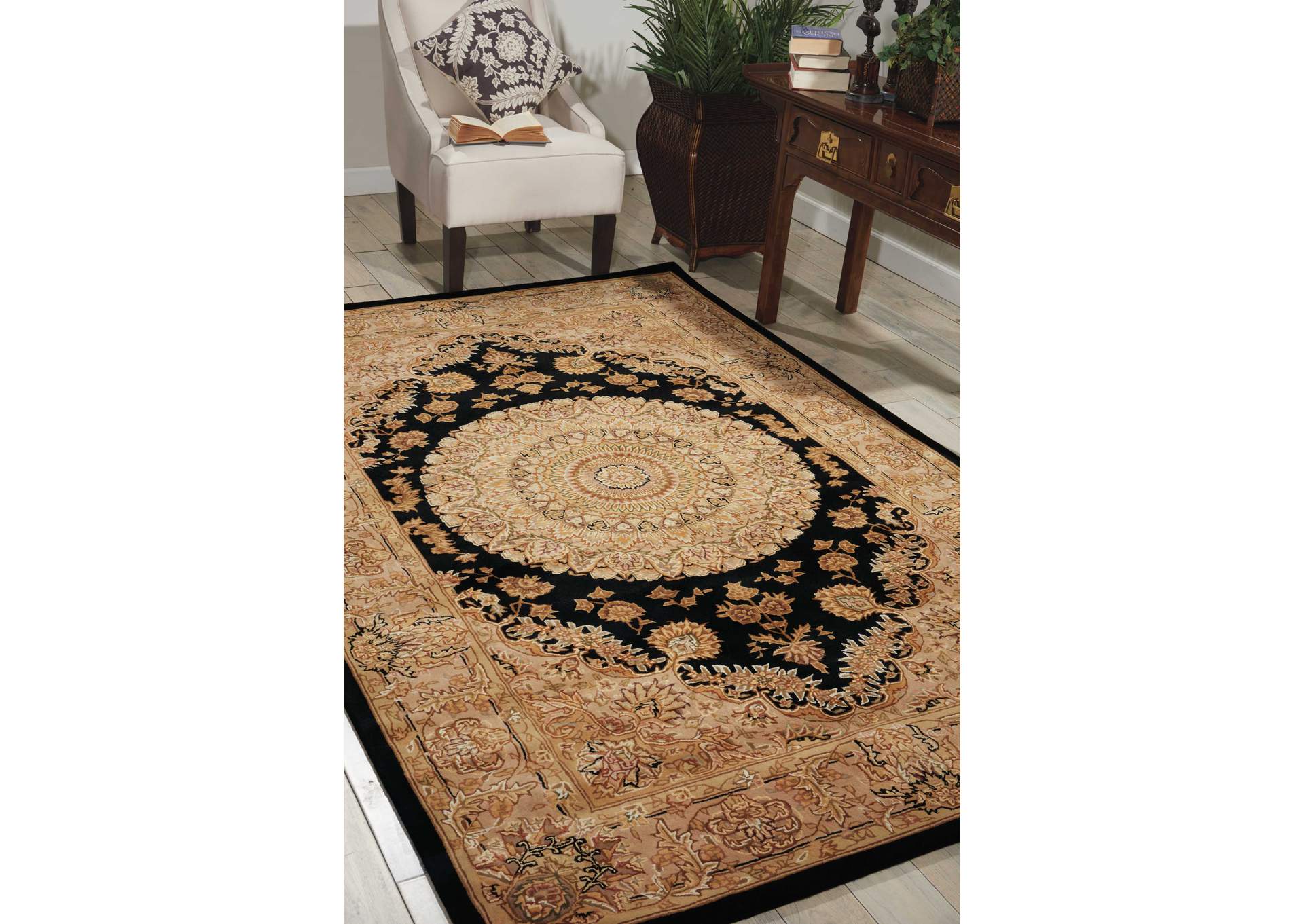 Nourison 2000 2233 Black 6'x9' Area Rug,Nourison