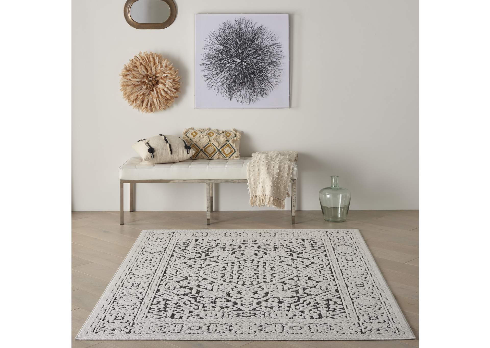 Nourison Key Largo 5'x7' Dark Grey Area Rug,Nourison