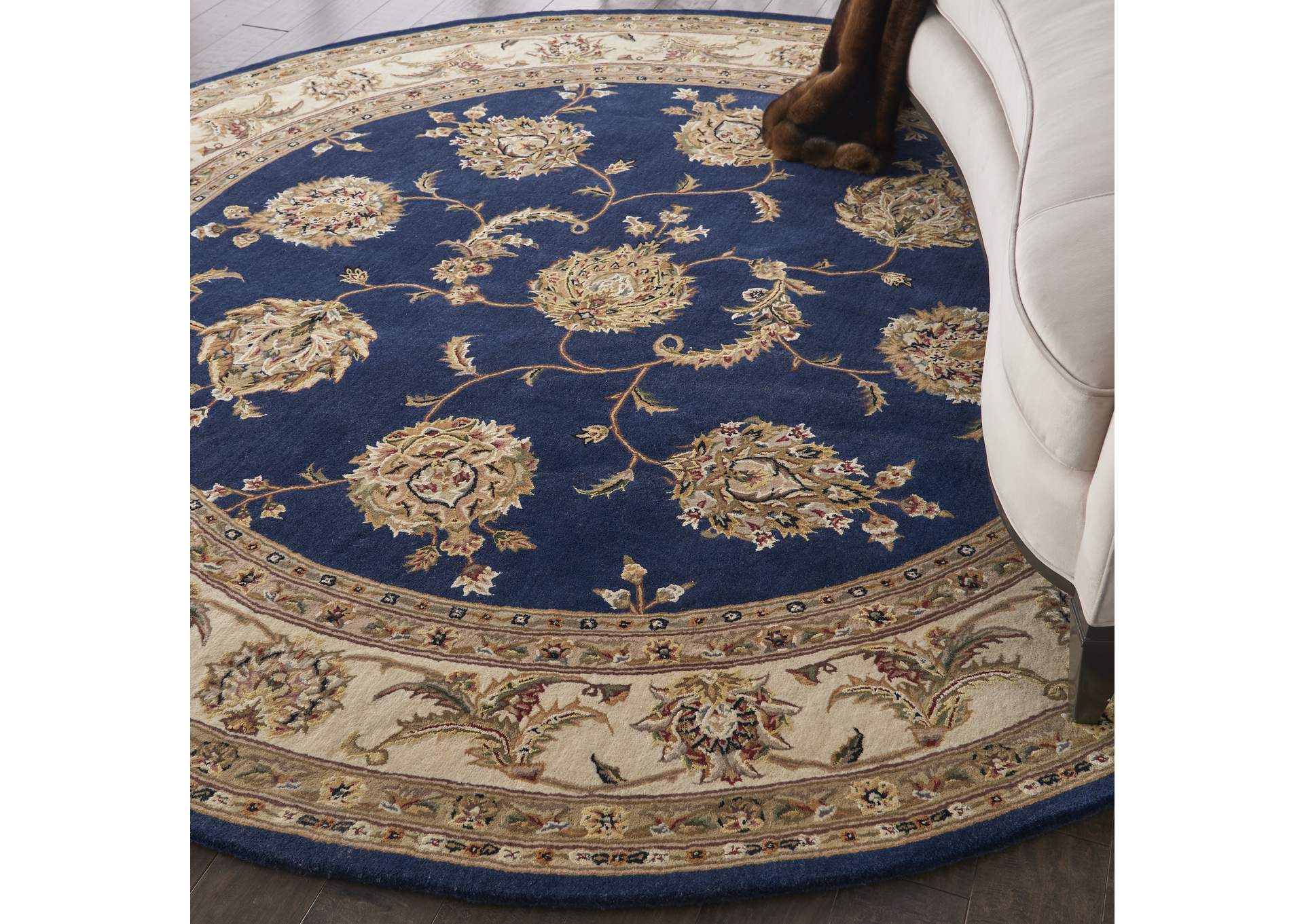 Nourison 2000 8' Round Navy Area Rug,Nourison