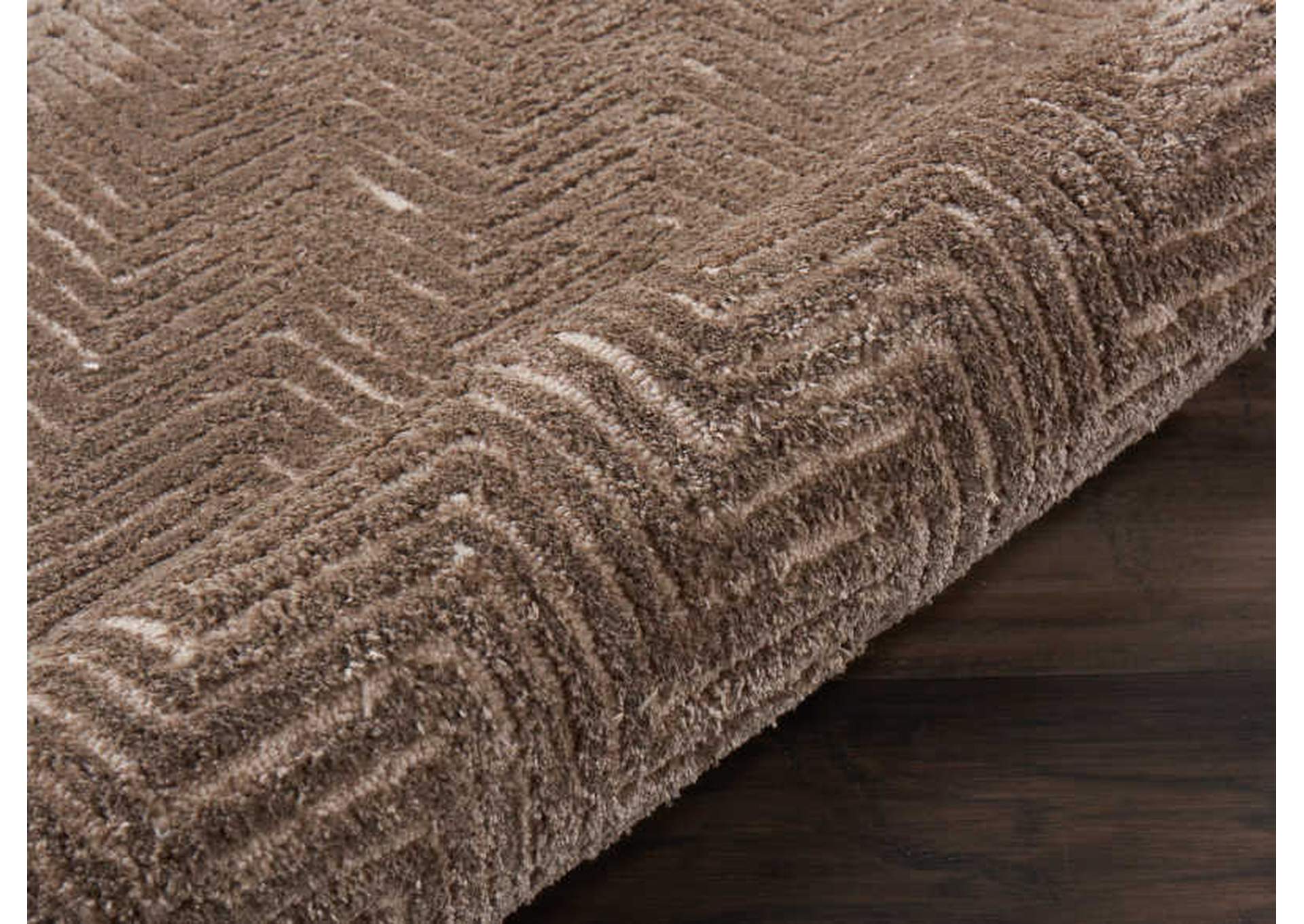 Nourison Deco Mod DEC03 Taupe 8' Runner Hallway Rug,Nourison