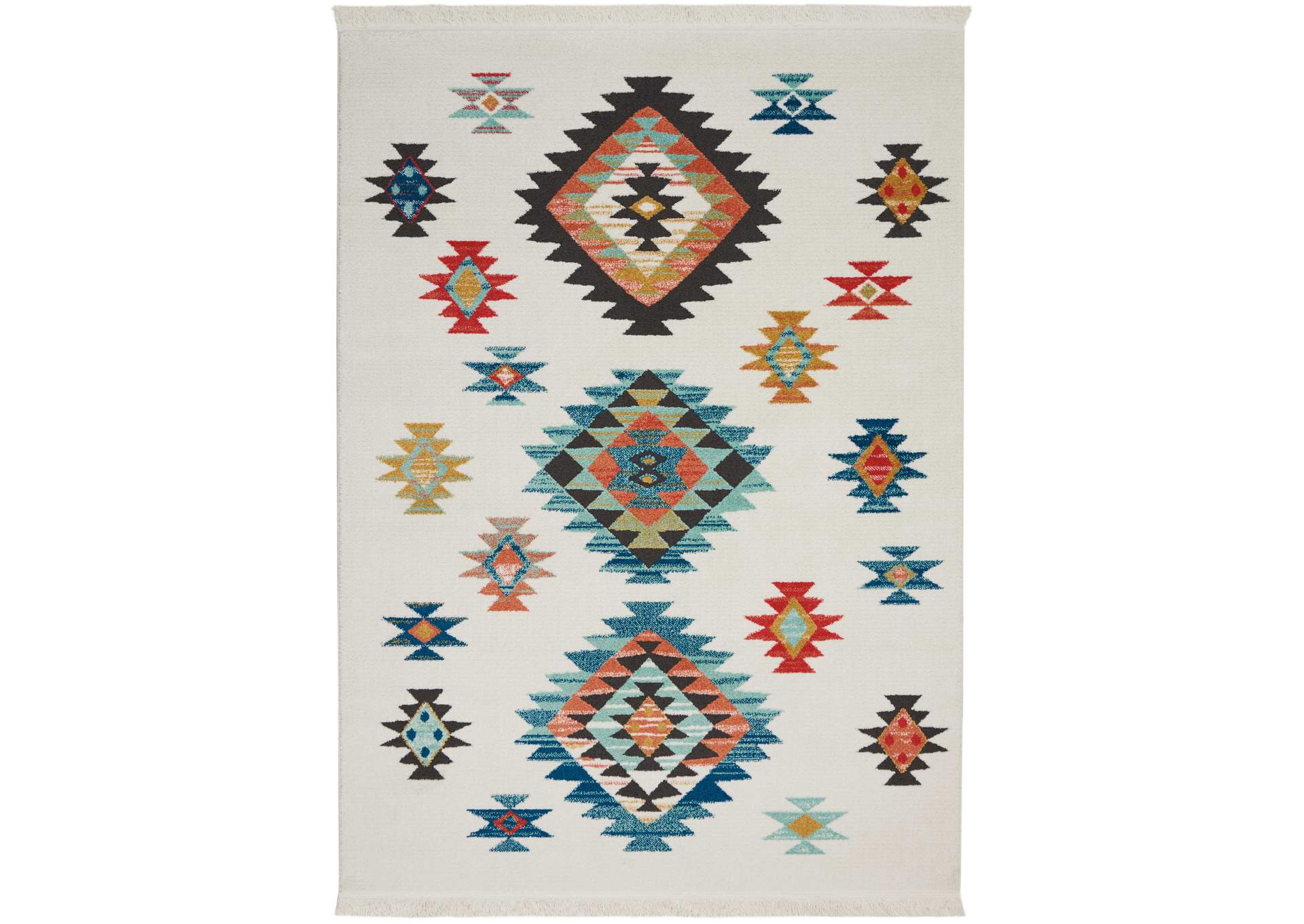 Nourison South Western NAV07 White 7'x10' Large Rug,Nourison