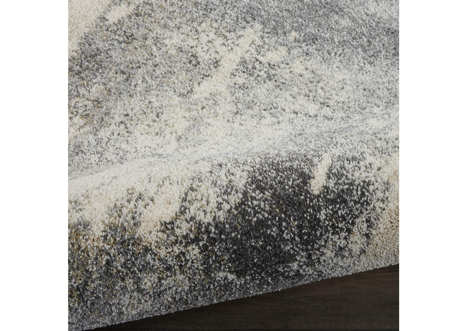 Nourison Fusion FSS16 Beige and Grey 8'x11' Large Rug,Nourison