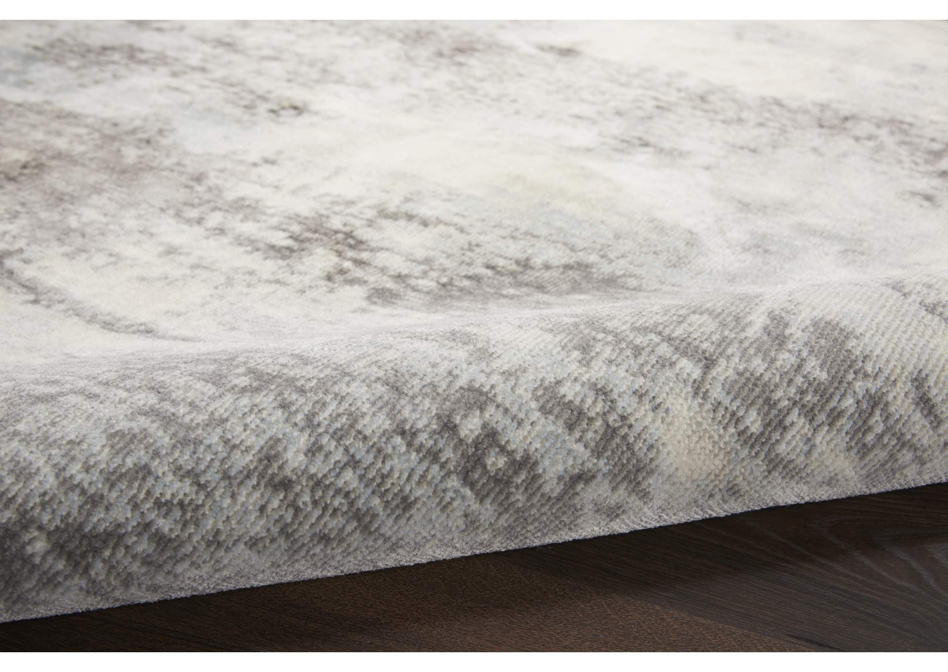 Nourison Etchings 5'3" x 7'3" Grey/Light Blue Painterly Area Rug,Nourison