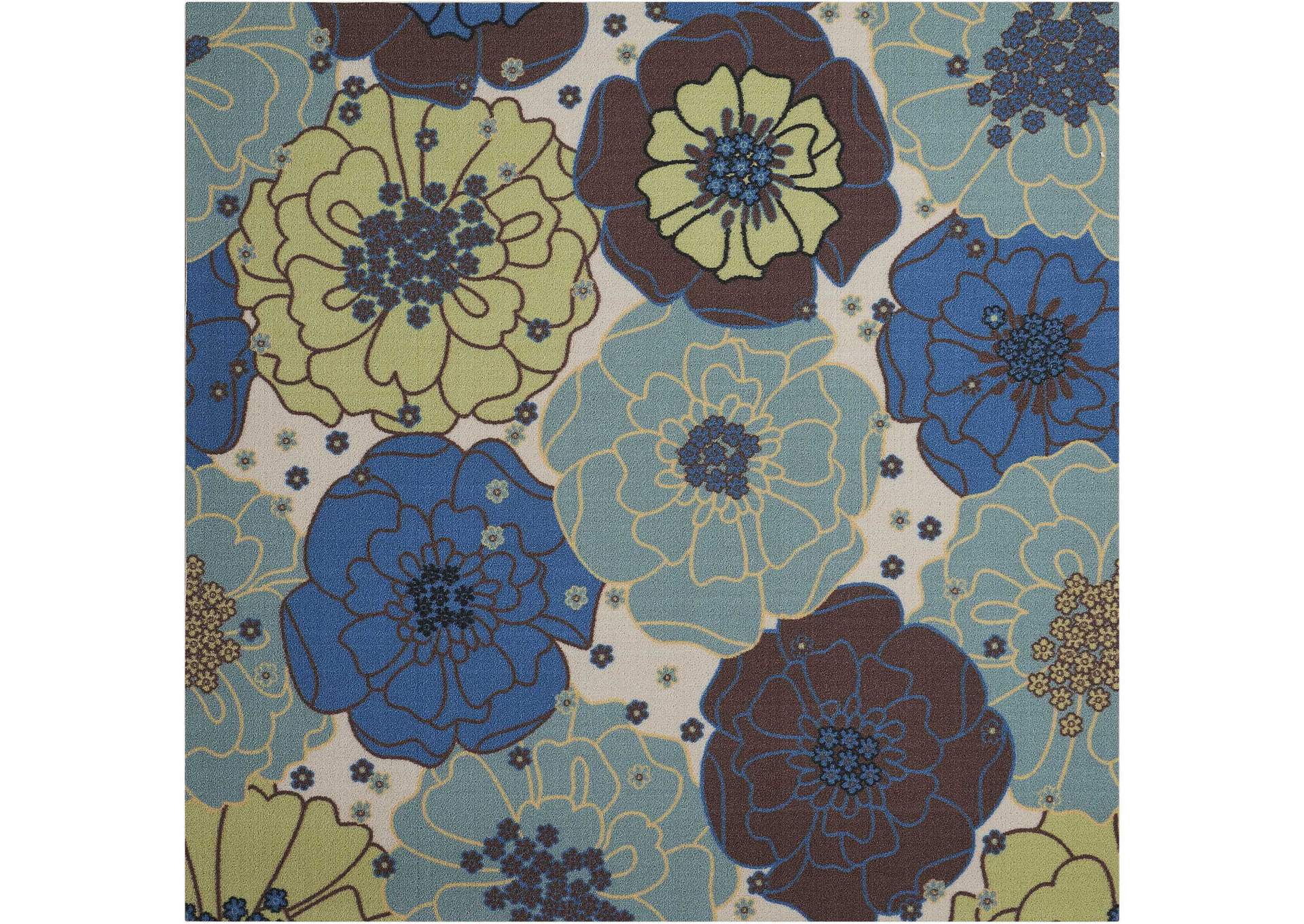 Nourison Home & Garden RS021 Blue 7' Square Rug,Nourison