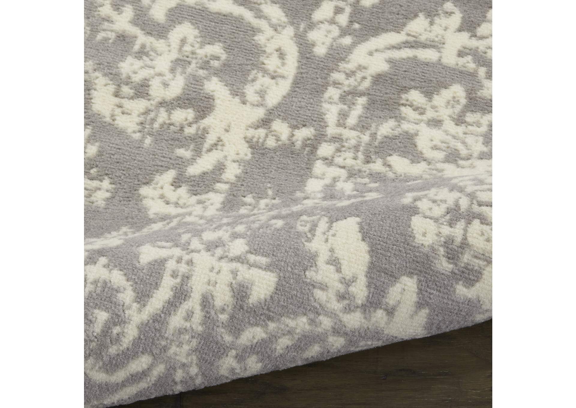 Nourison Jubilant JUB09 Grey 7' Runner Low-pile Hallway Rug,Nourison