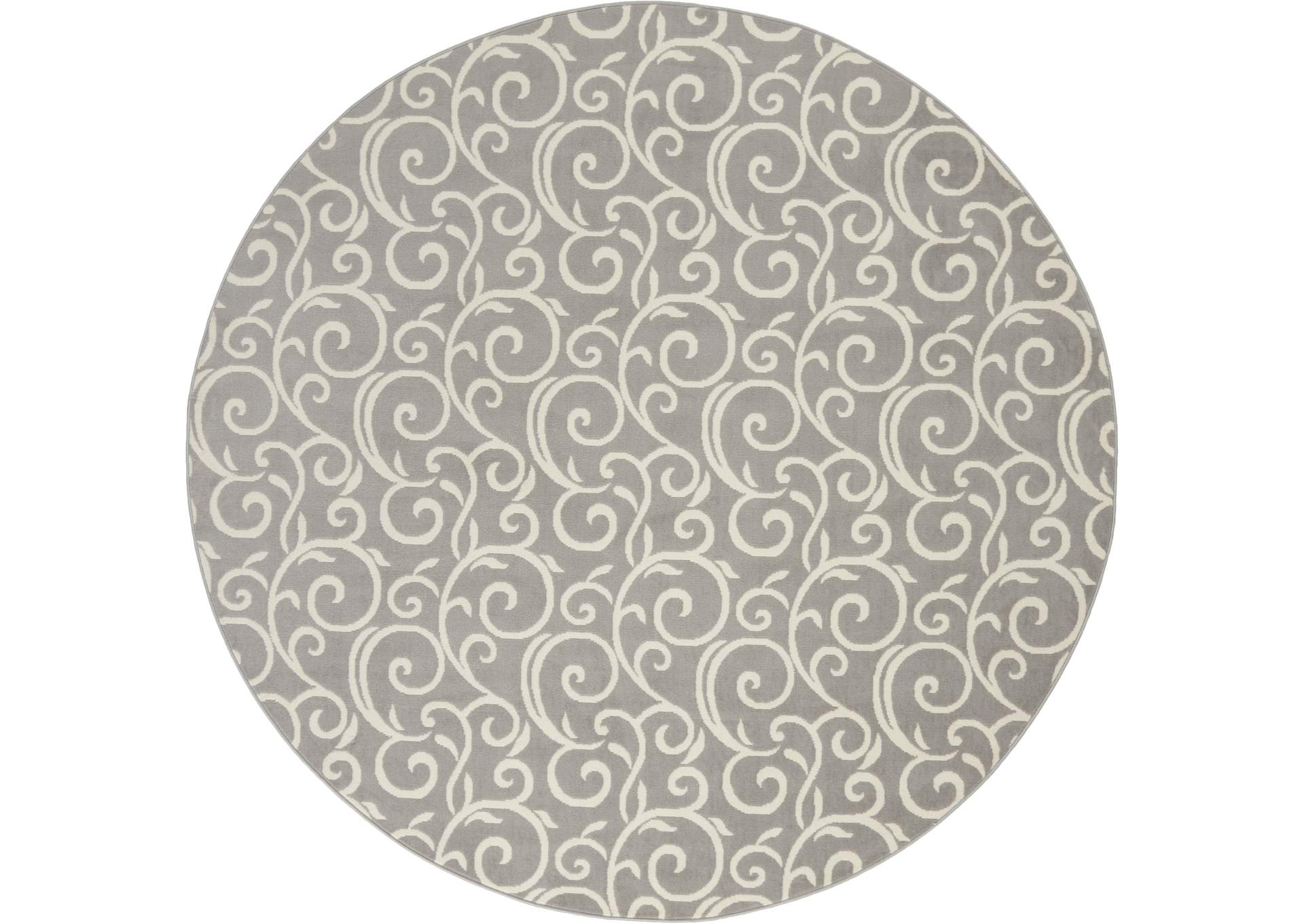 Nourison Grafix GRF19 Grey 8' Round Large Rug,Nourison