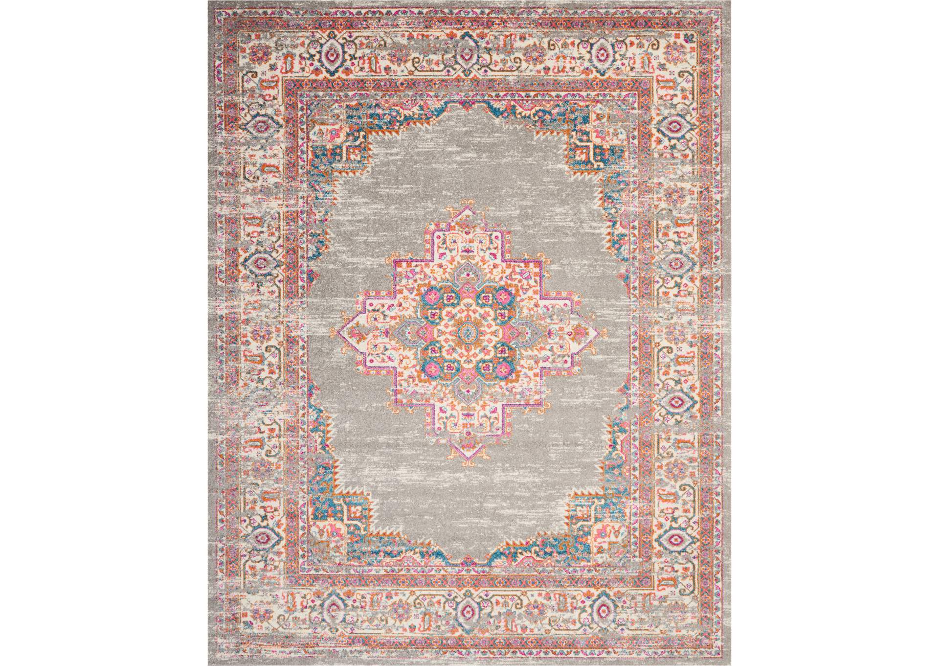 Nourison Passion PSN03 Grey 8'x10' Large Rug,Nourison