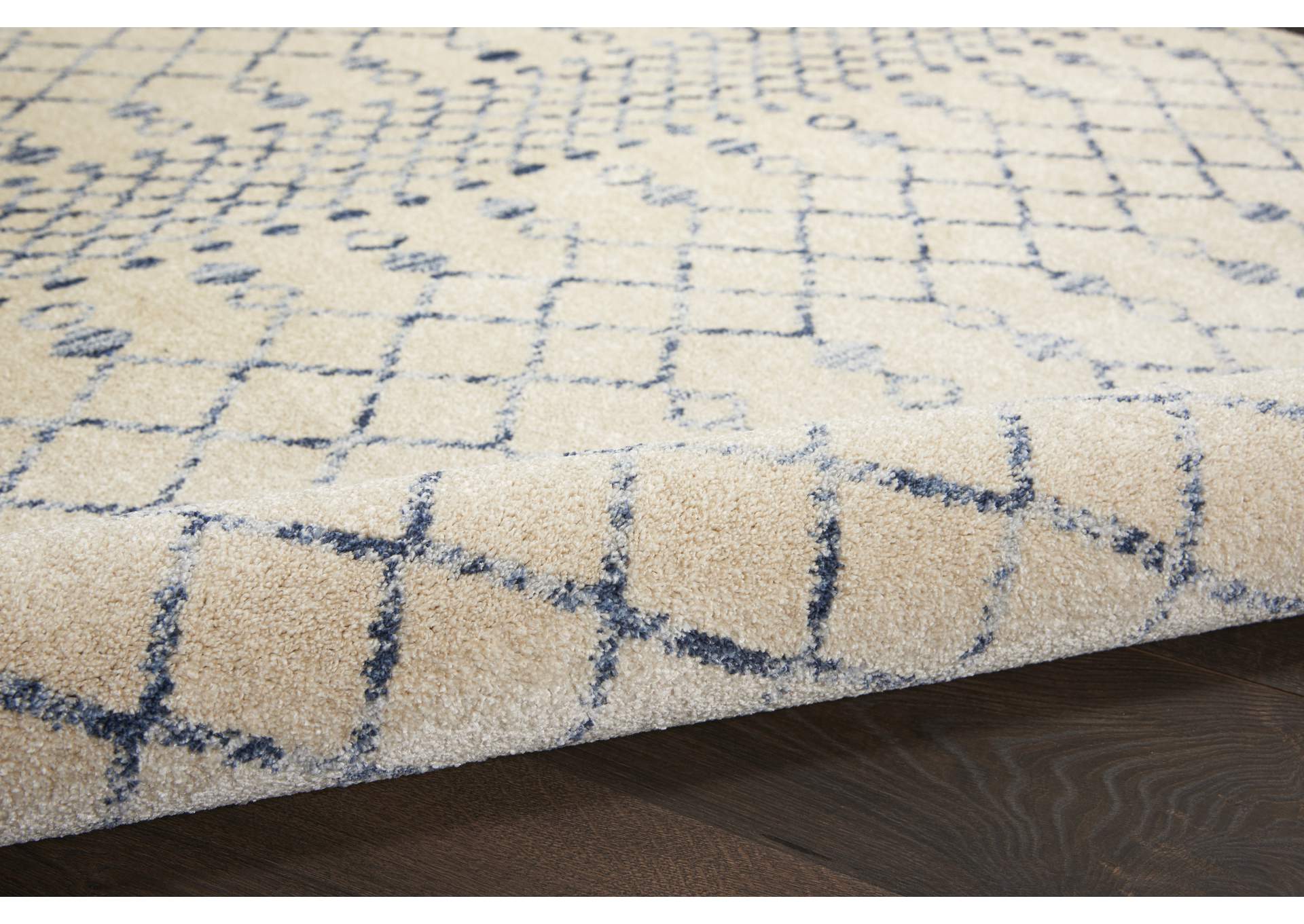 Nourison Palermo 7' x 10' Beige and Blue Distressed Bohemian Area Rug,Nourison
