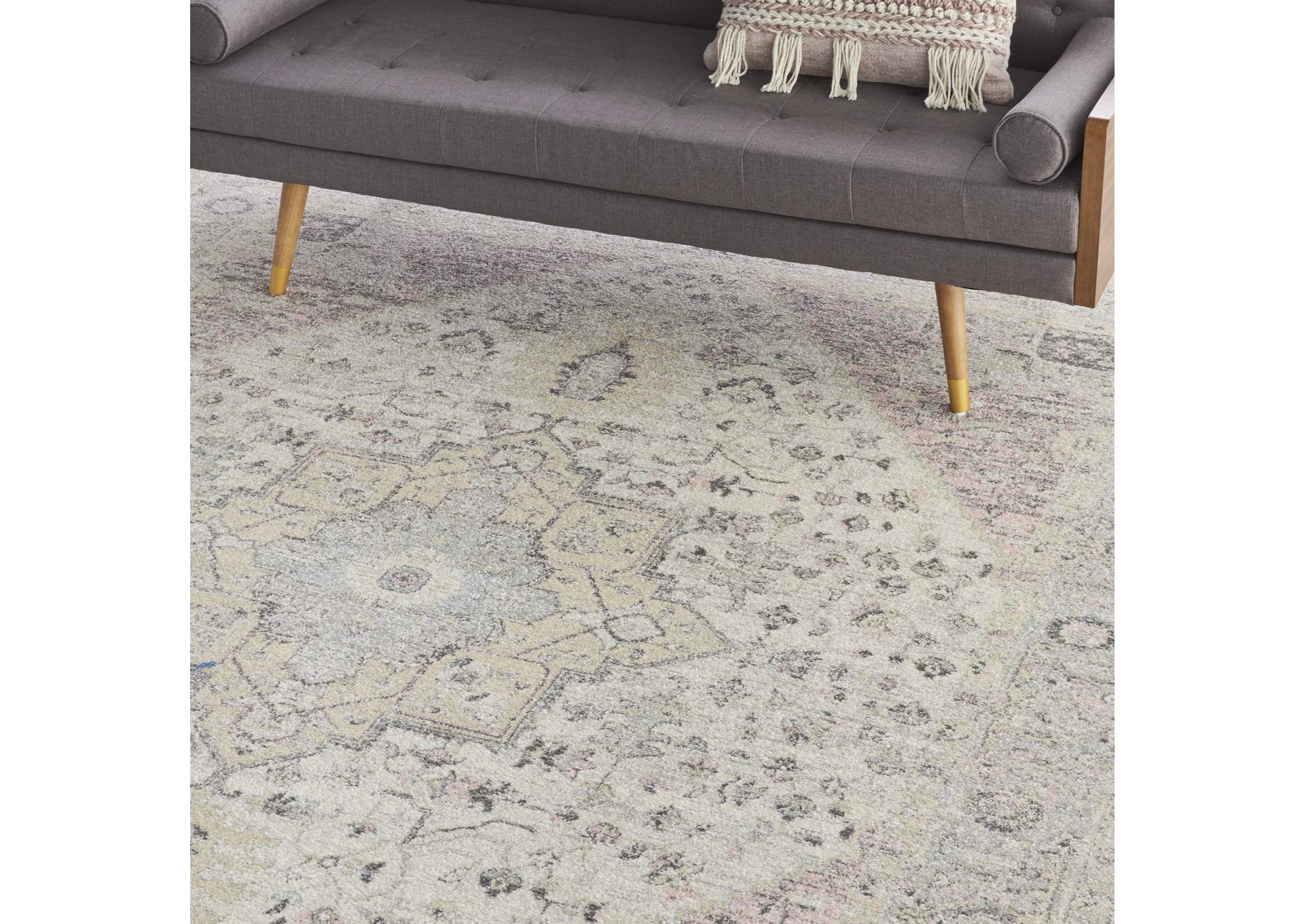 Nourison Tranquil TRA06 Pink and Beige 9'x12' Oversized Rug,Nourison