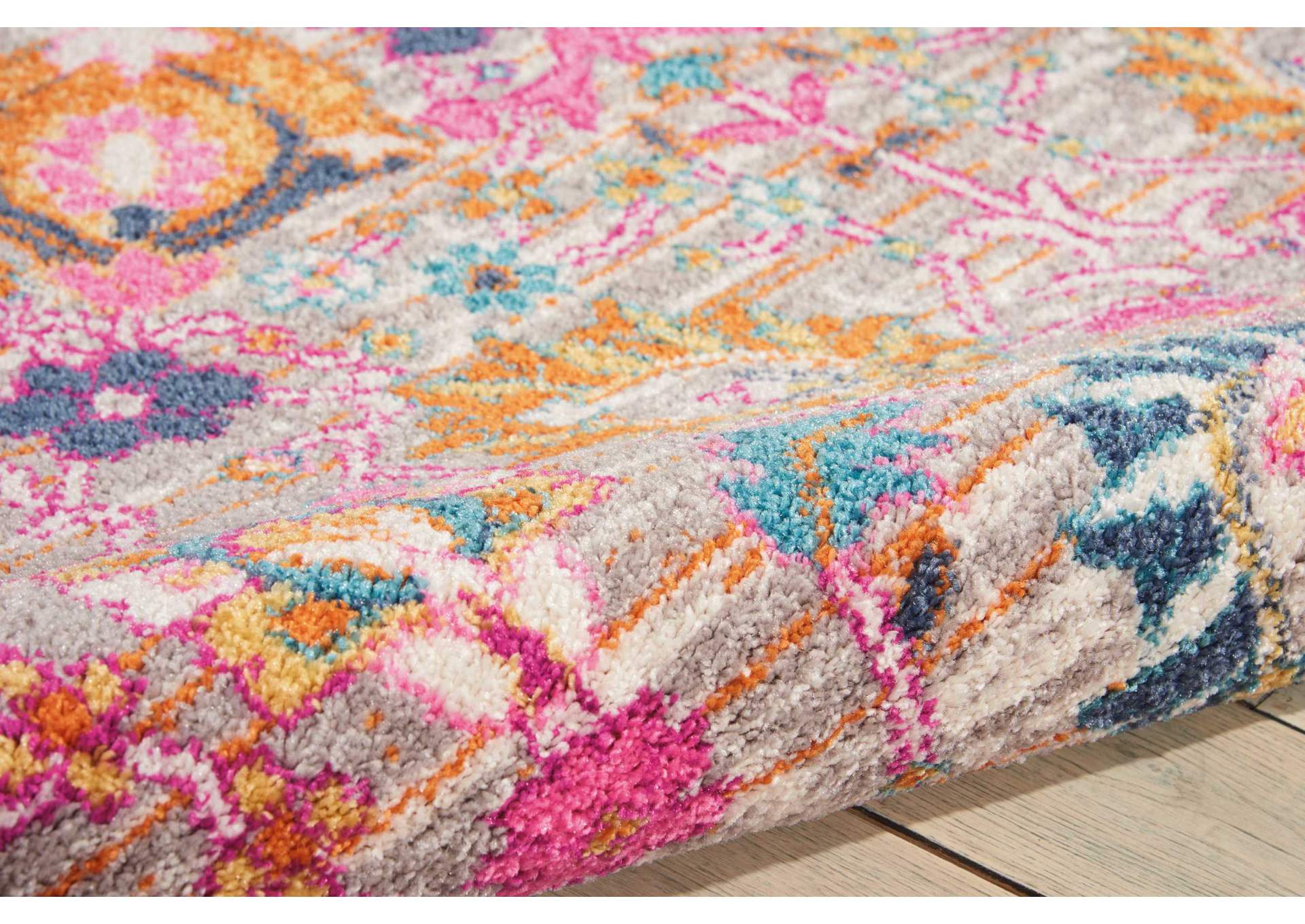 Nourison Passion PSN01 Pink and Grey 7'x10' Large Rug,Nourison