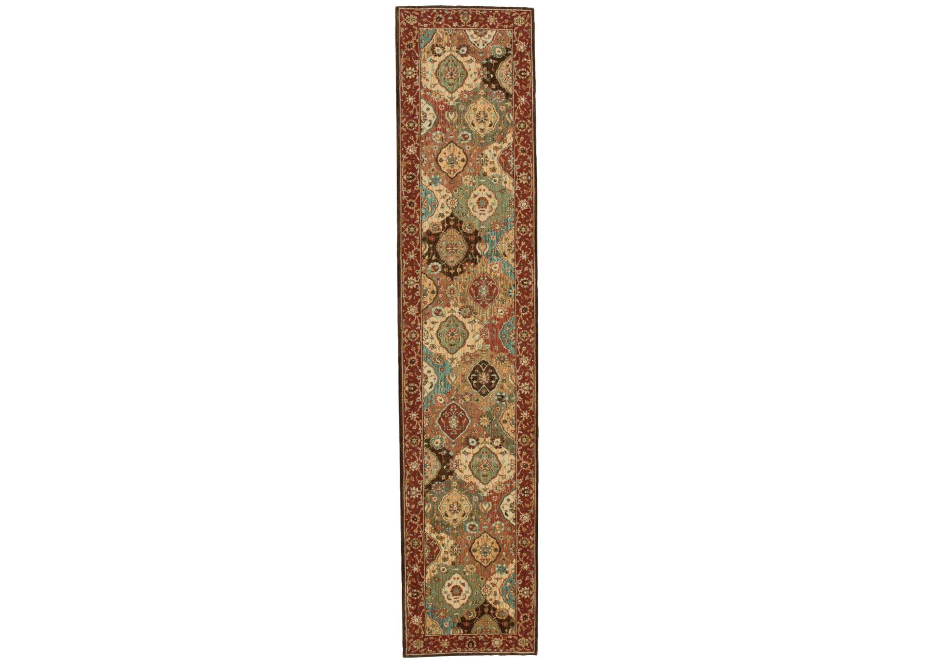 Nourison Living Treasures LI03 Multicolor 12' Runner Hallway Rug,Nourison