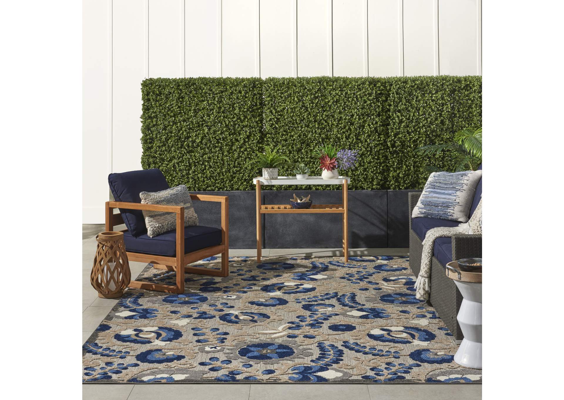 Nourison Aloha 10'x13' Blue Patio Area Rug,Nourison