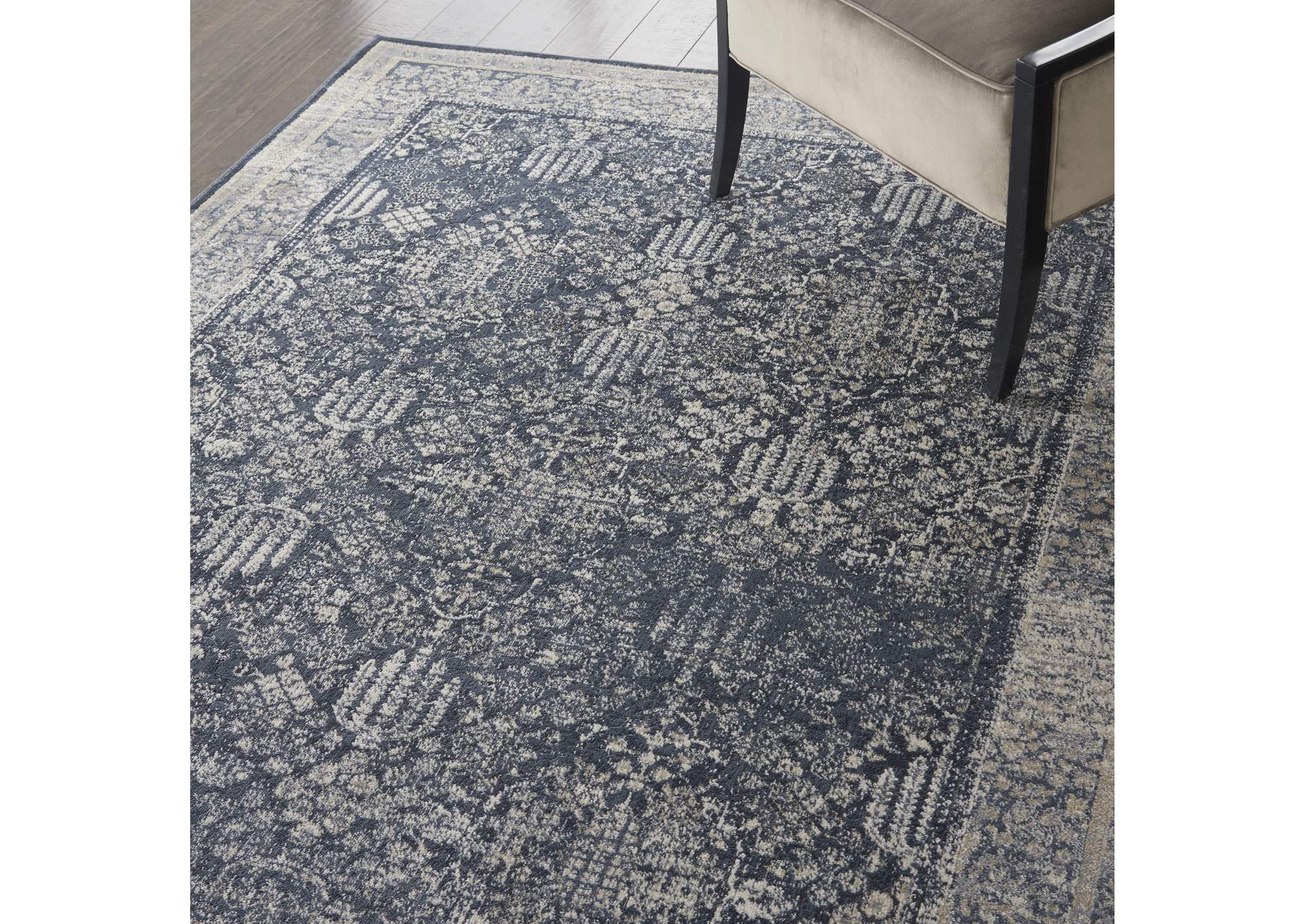 Malta by kathy ireland Home MAI12 Navy/Ivory 4'x6' Area Rug,Nourison