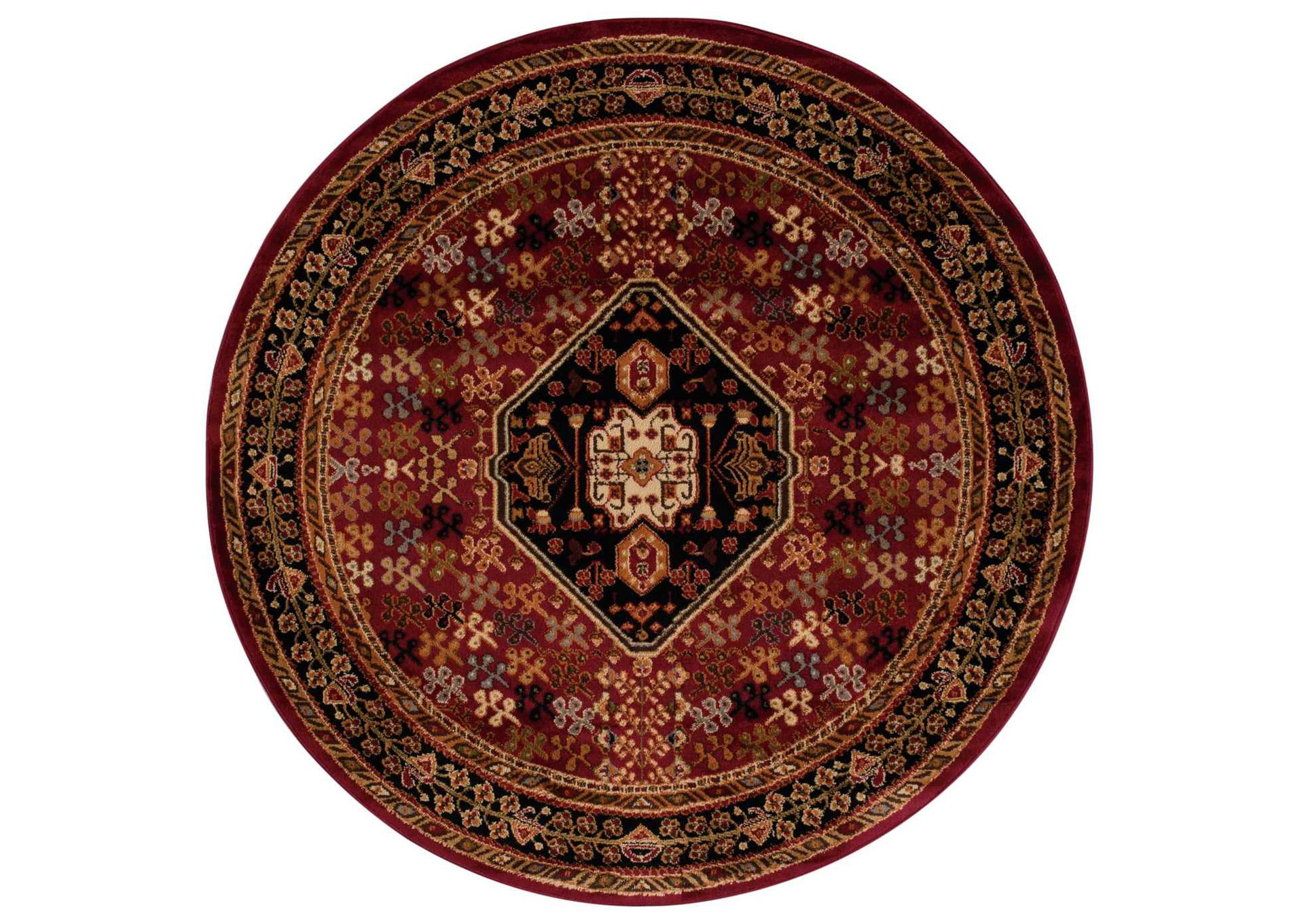 Nourison Paramount PAR21 Red 5' Round Area Rug,Nourison