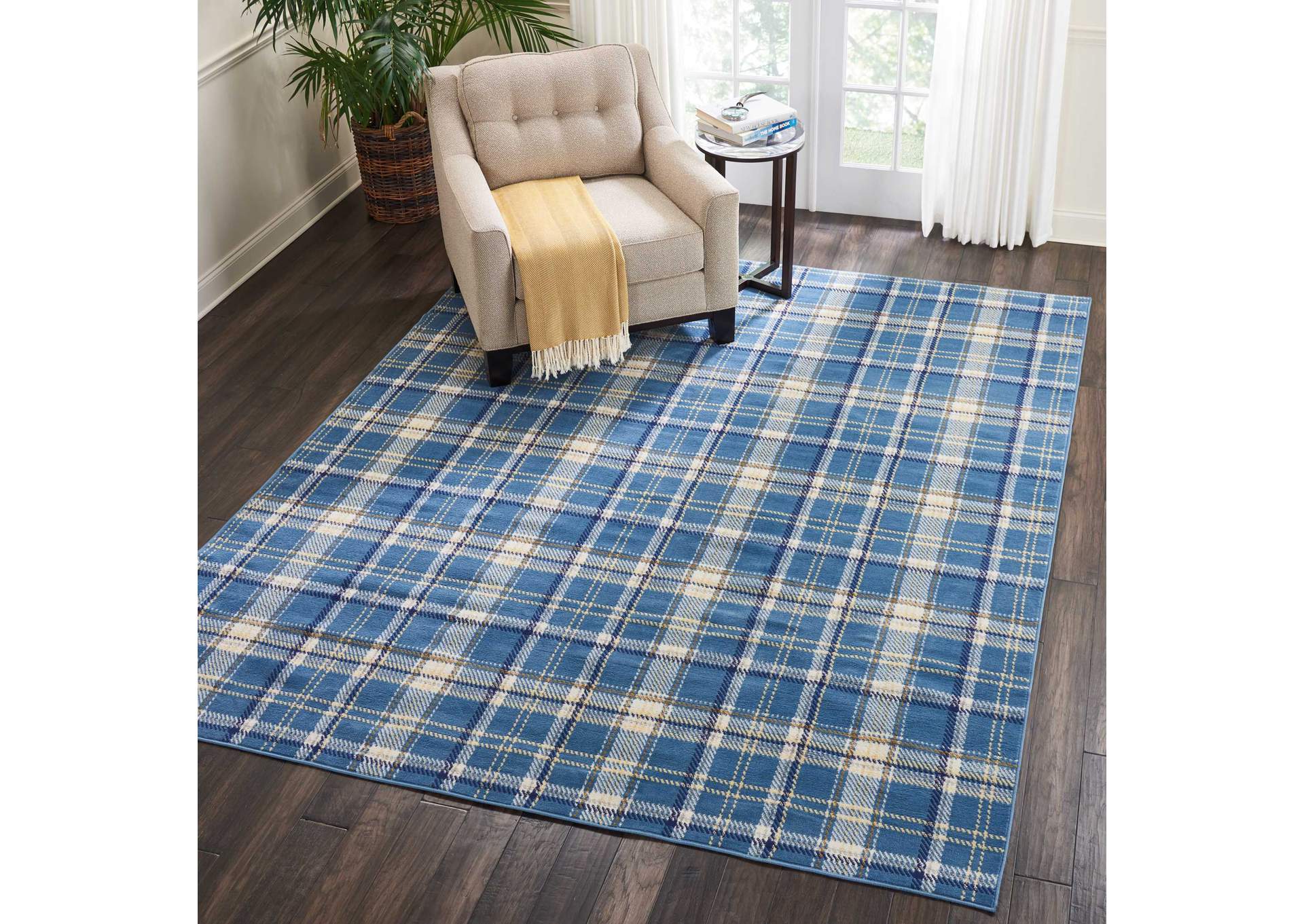 Nourison Grafix GRF03 Blue 8'x10' Large Rug,Nourison