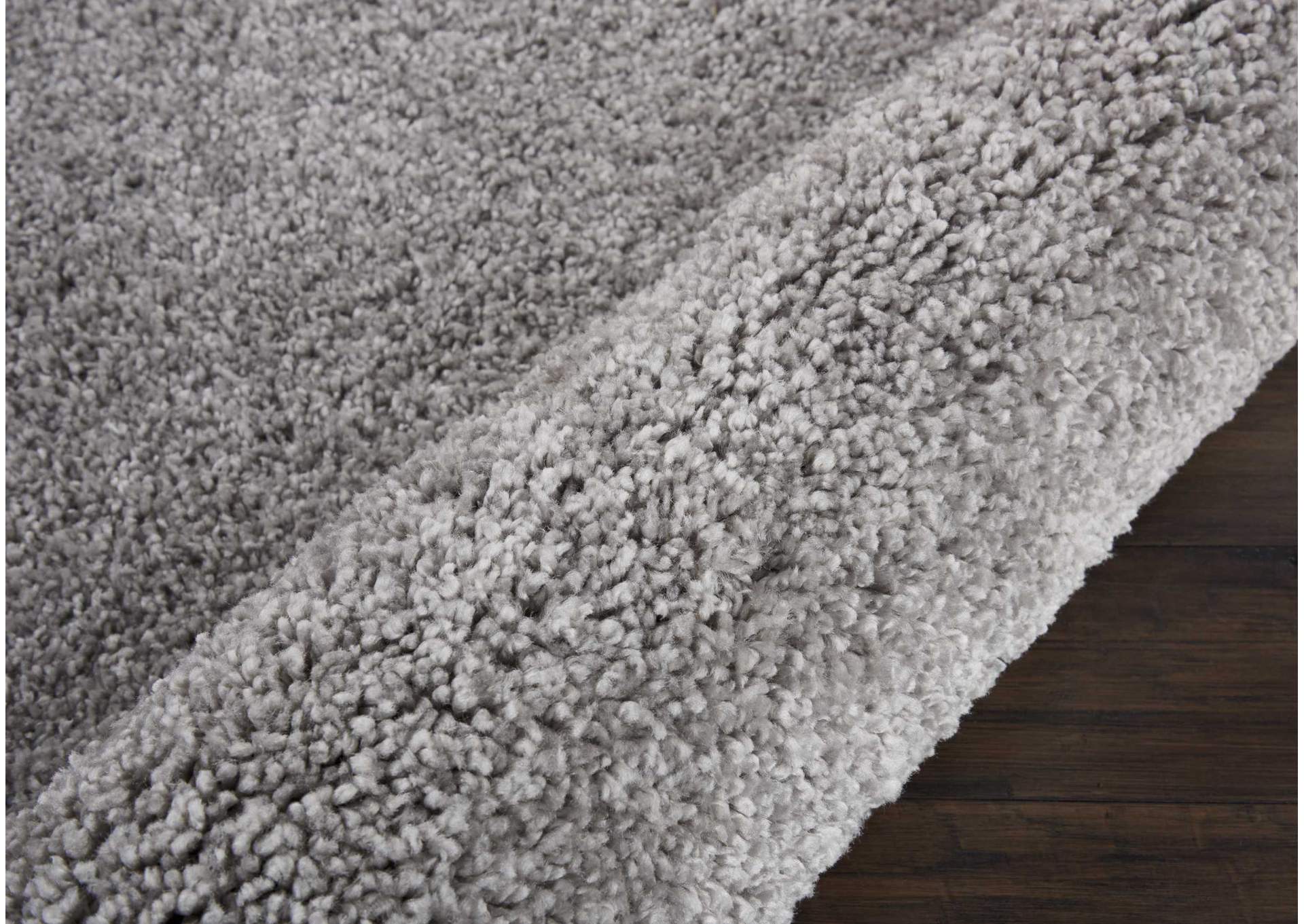 Nourison Malibu Shag MSG01 Grey 10' Runner Hallway Rug,Nourison