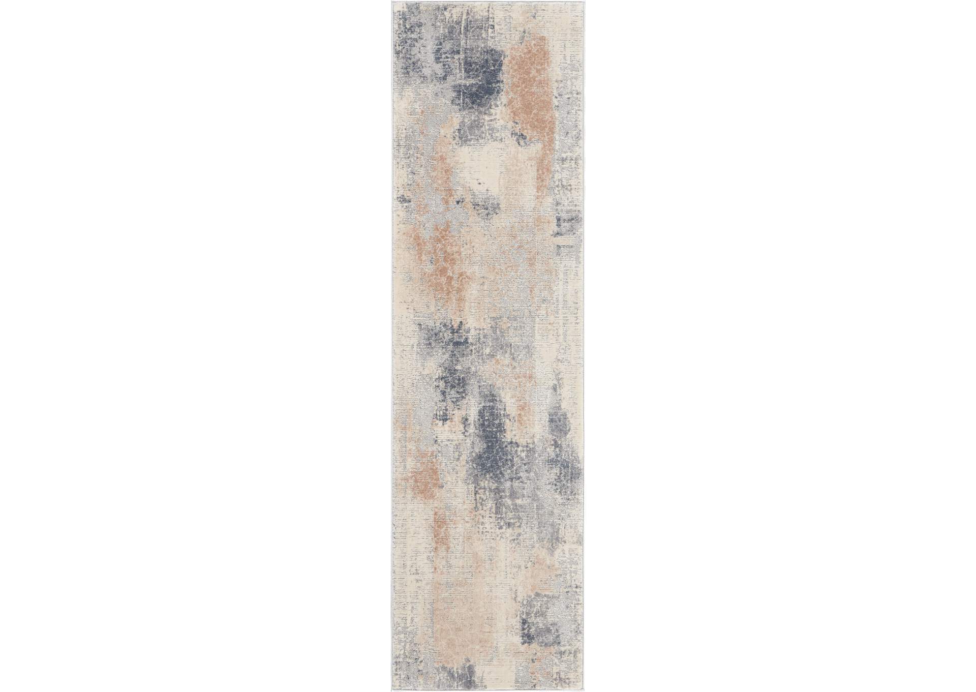 Nourison Rustic Textures RUS02 Beige and Grey 8' Runner Hallway Rug,Nourison