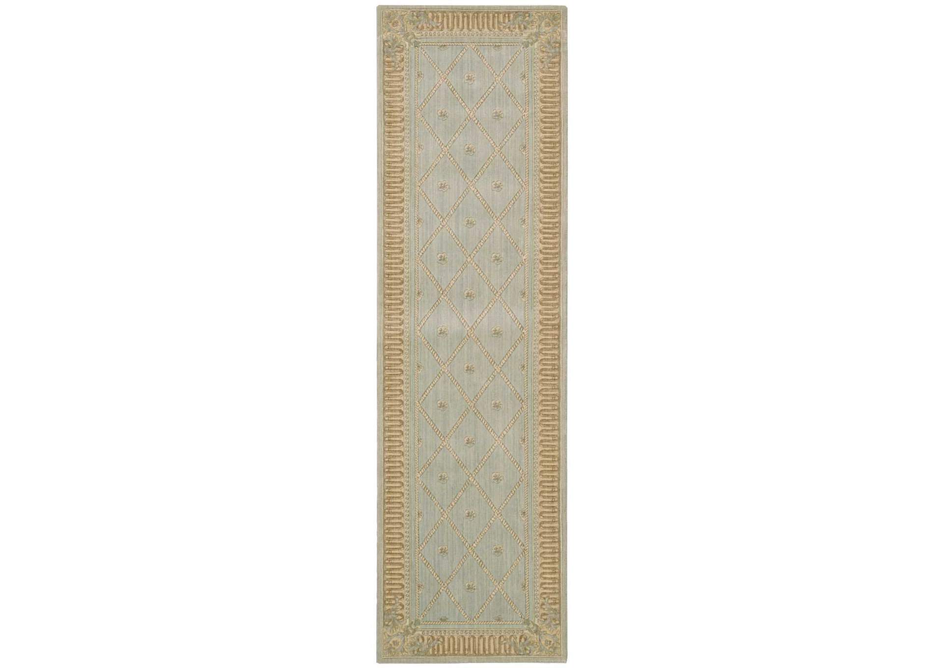 Nourison Ashton House AS03 Blue 8' Runner Hallway Rug,Nourison