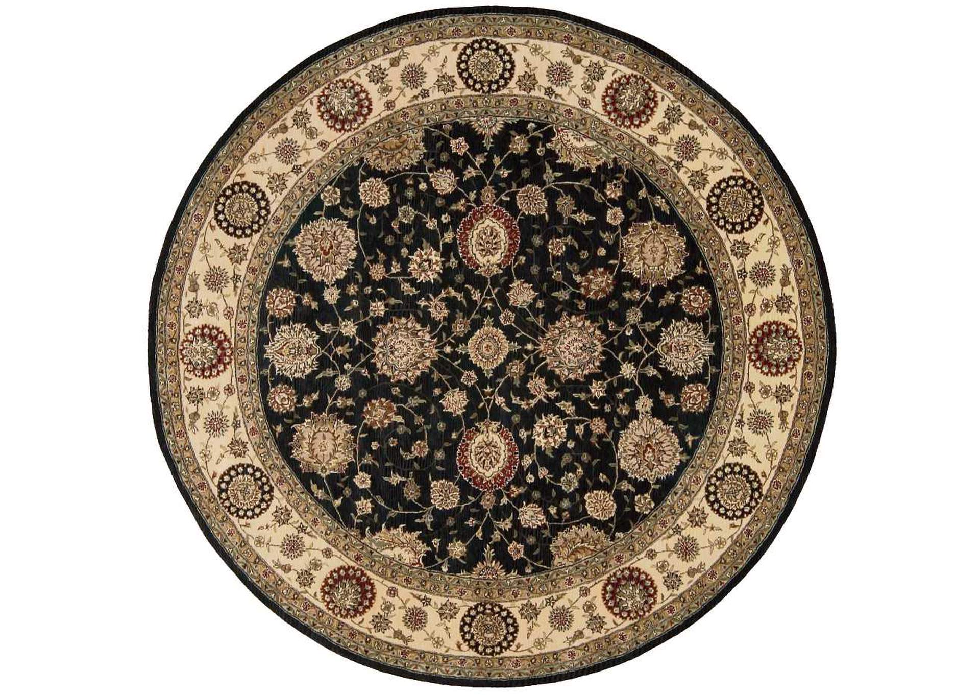 Nourison 2000 2204 Navy Blue 8' Round Area Rug,Nourison